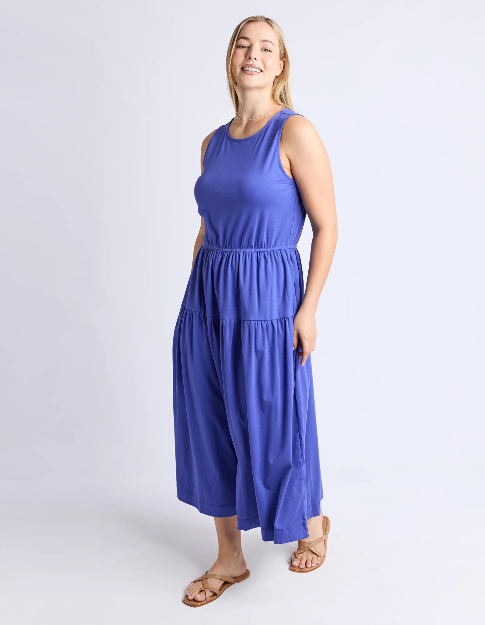 Coco Jersey Dress Bright Blue - Image 6