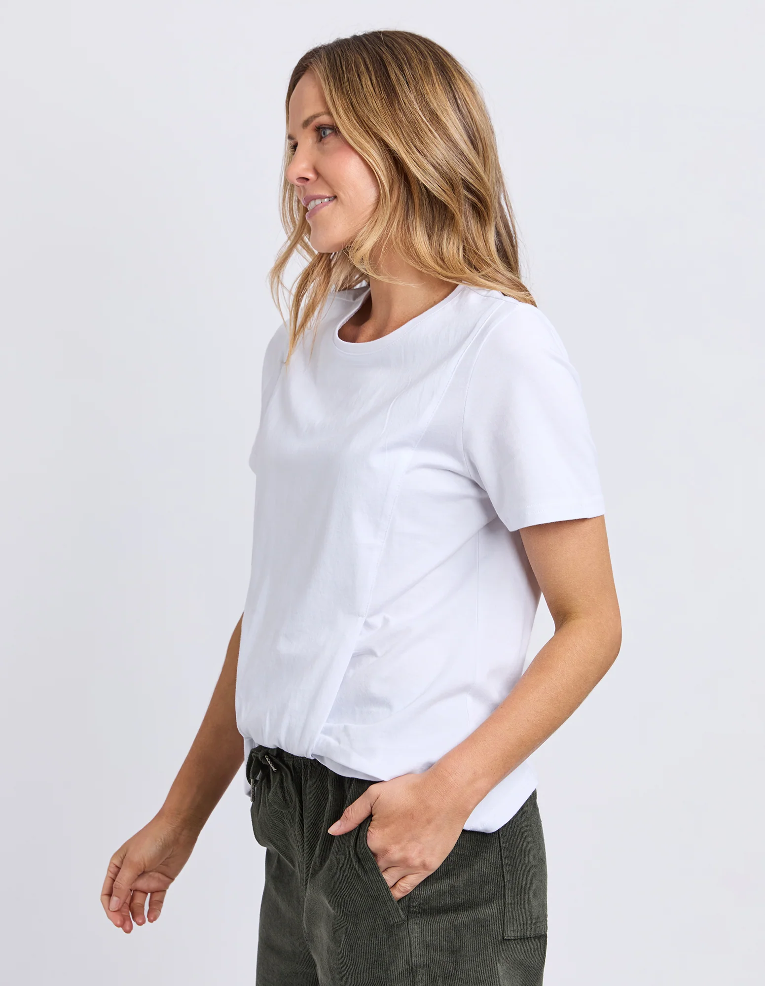 Collins Tuck Tee White - Image 4