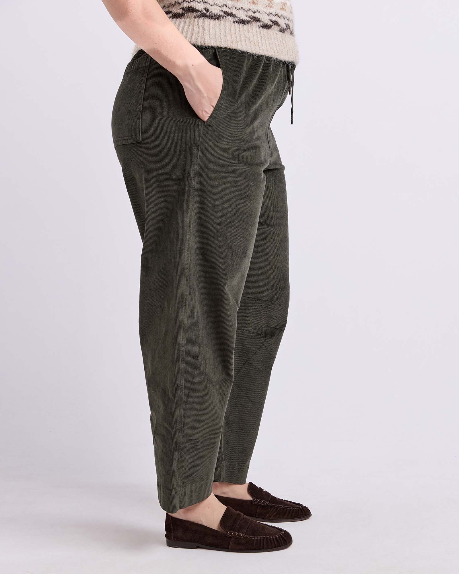 Cord Barrel Pant Basil - Image 11