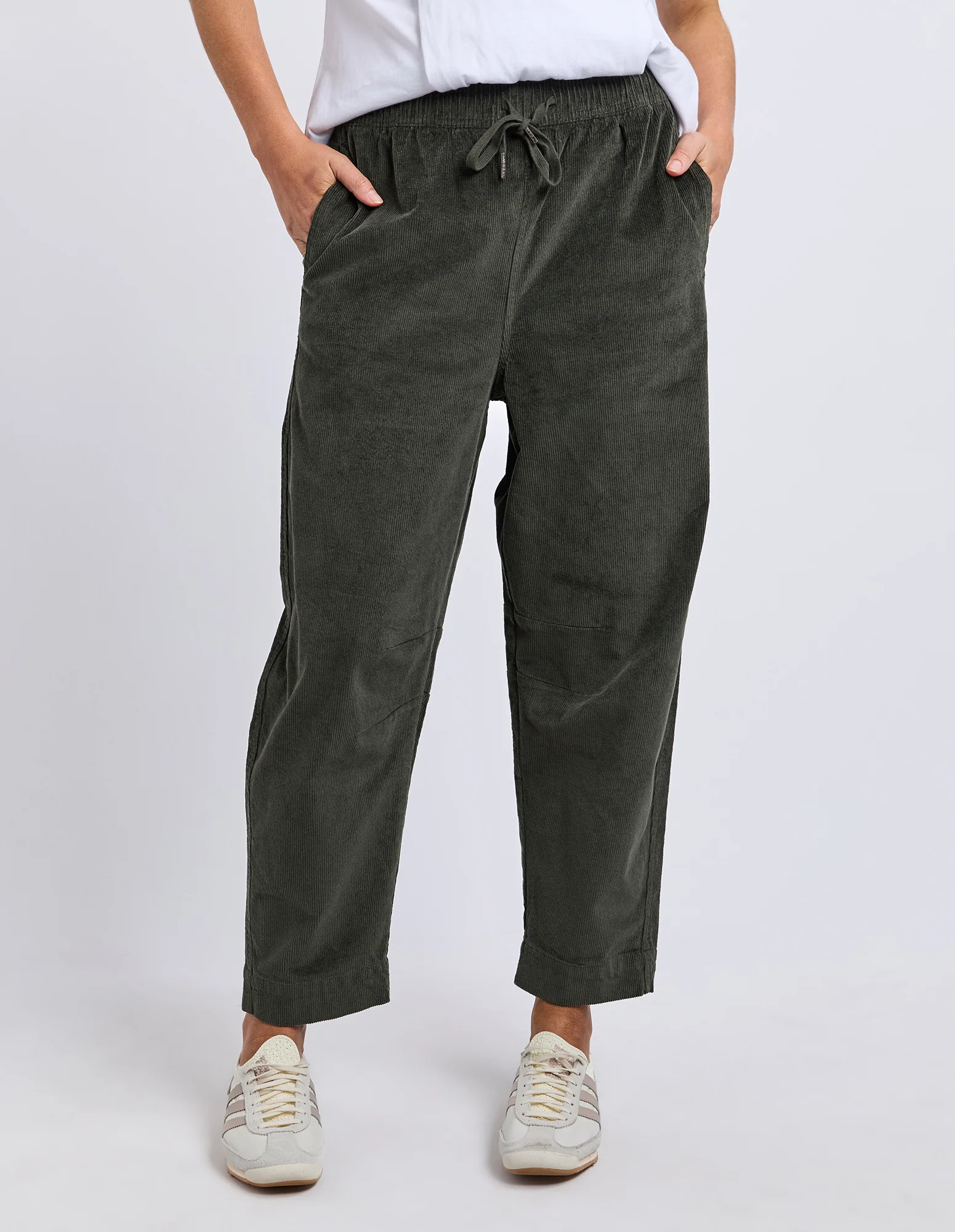 Cord Barrel Pant Basil - Image 2