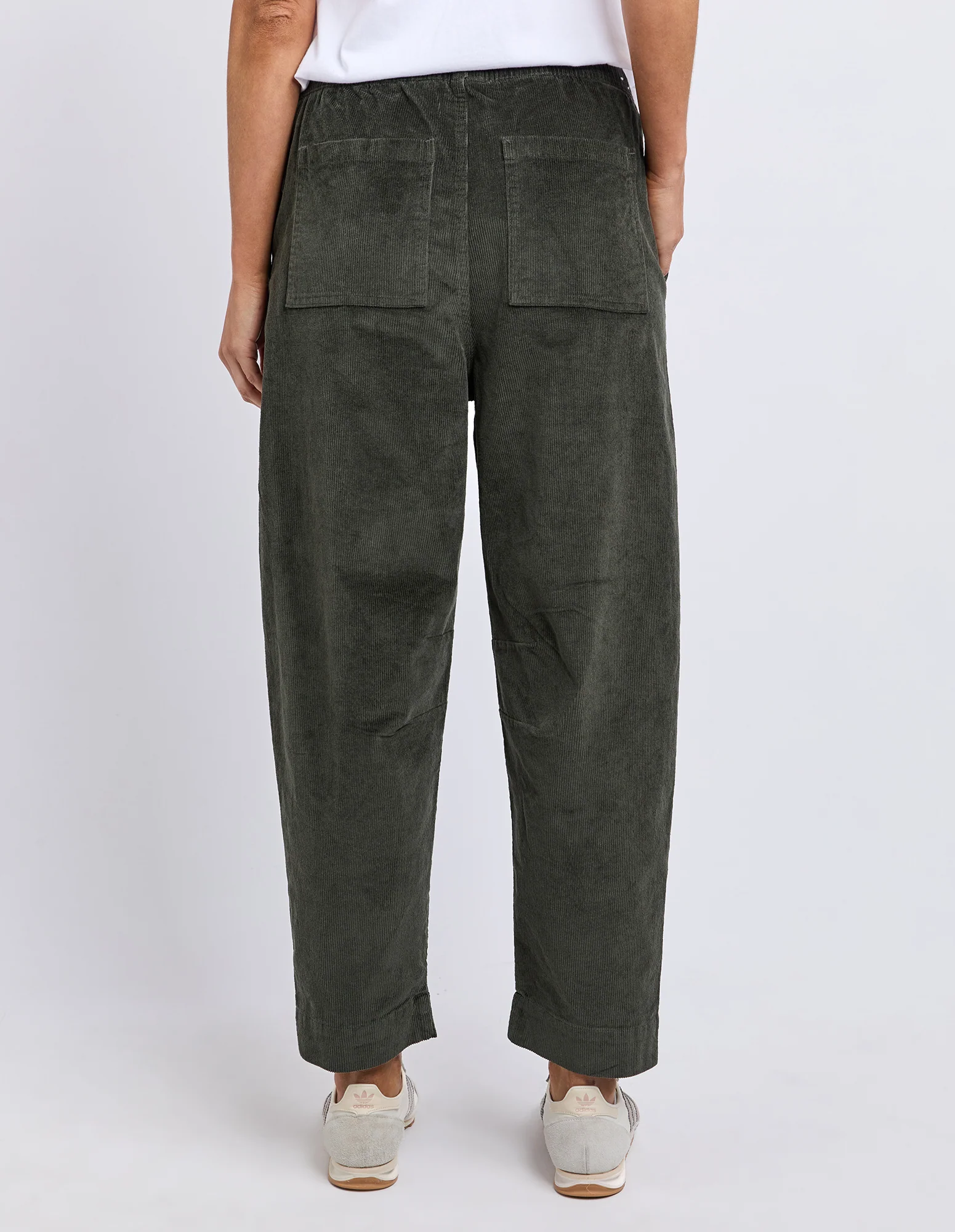 Cord Barrel Pant Basil - Image 4