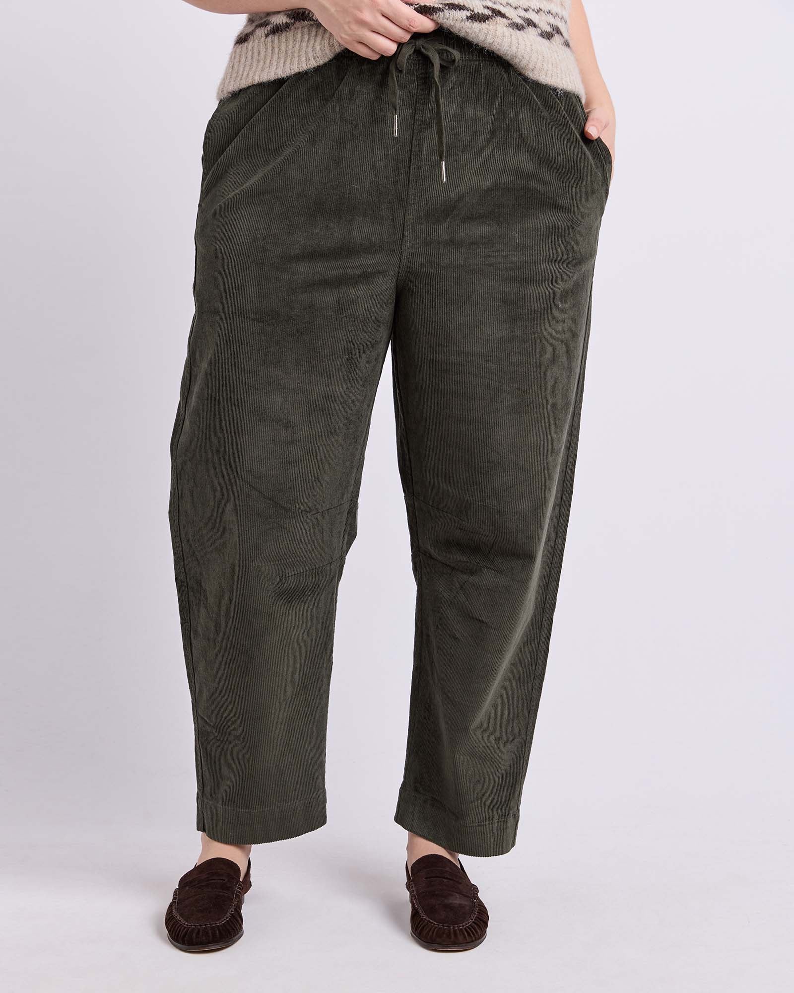 Cord Barrel Pant Basil - Image 8