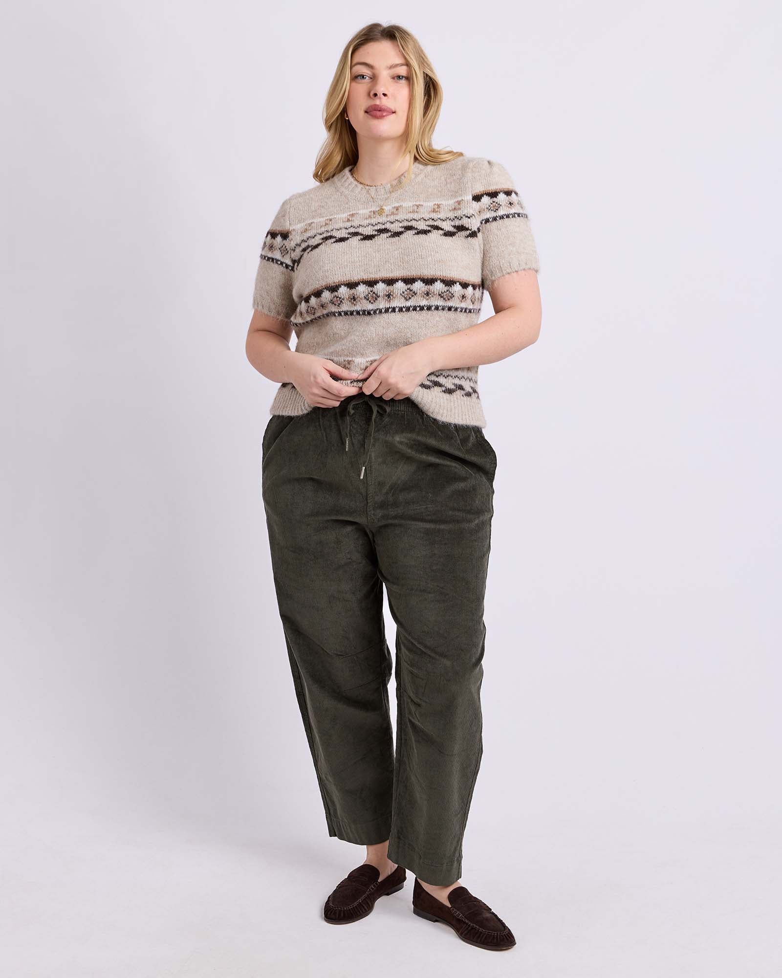 Cord Barrel Pant Basil - Image 9