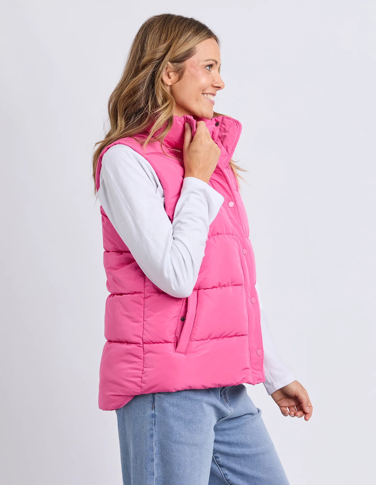 Core Puffer Vest Hot Pink - Image 4