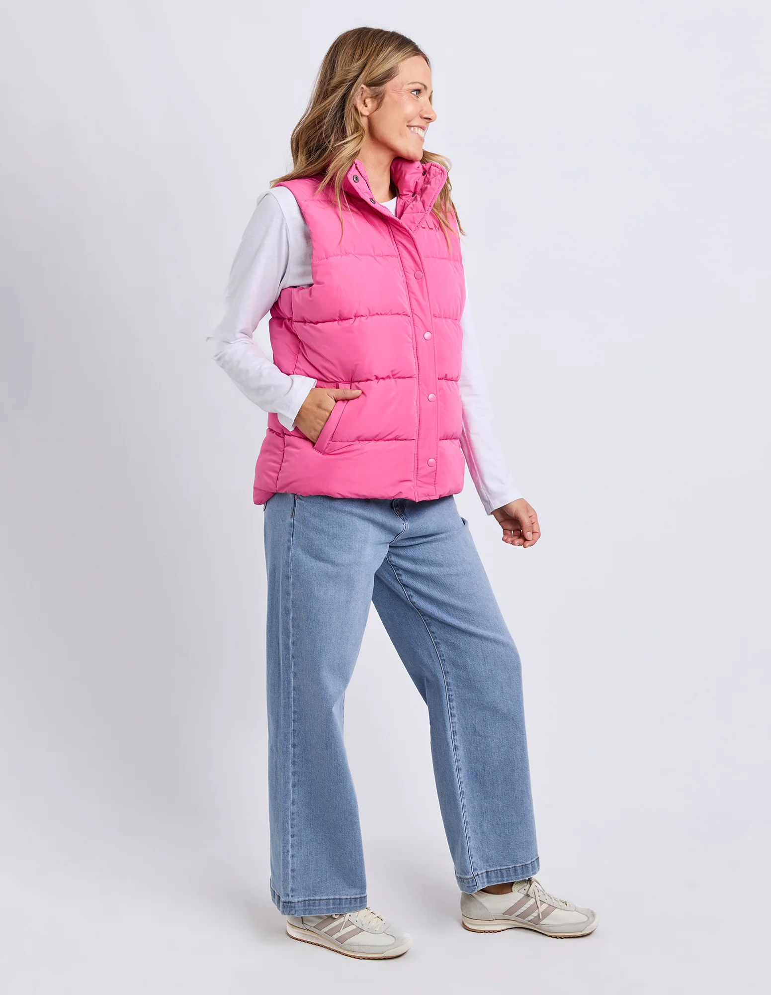 Core Puffer Vest Hot Pink - Image 6