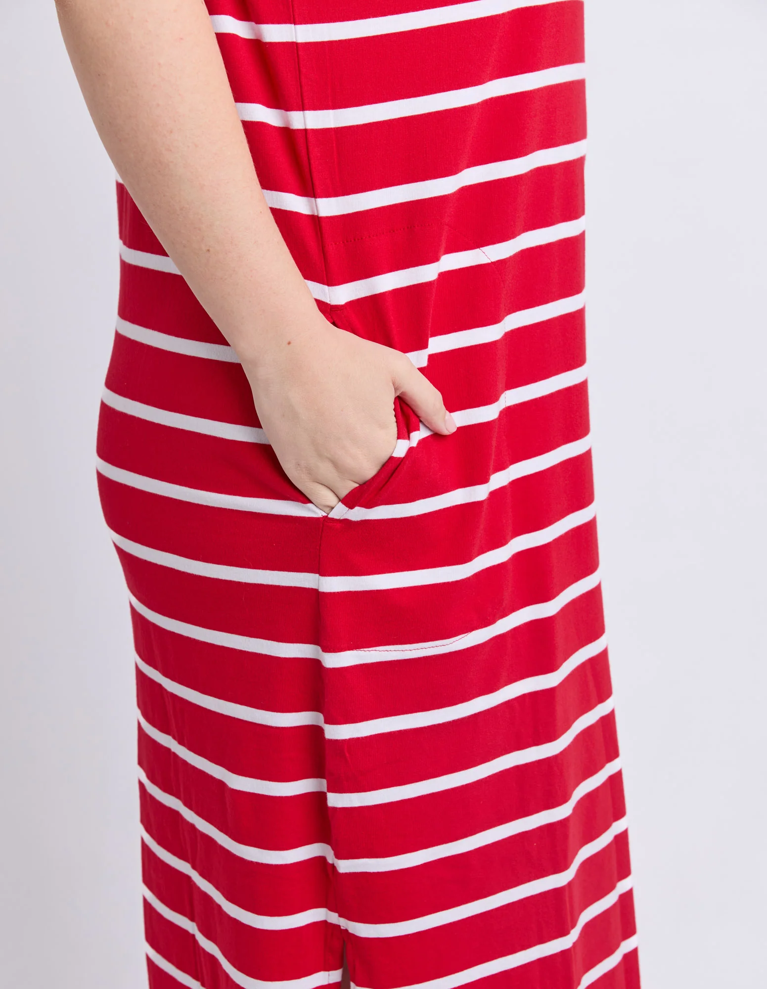 Crimson Tee Dress Cranberry/White Stripe - Image 6