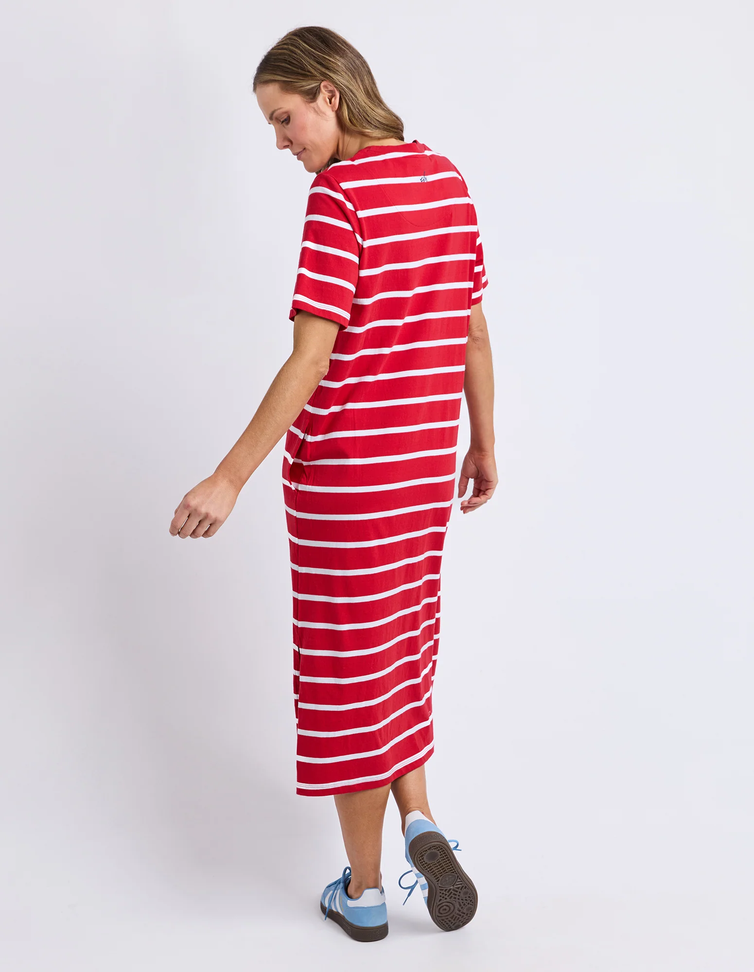 Crimson Tee Dress Cranberry/White Stripe - Image 9