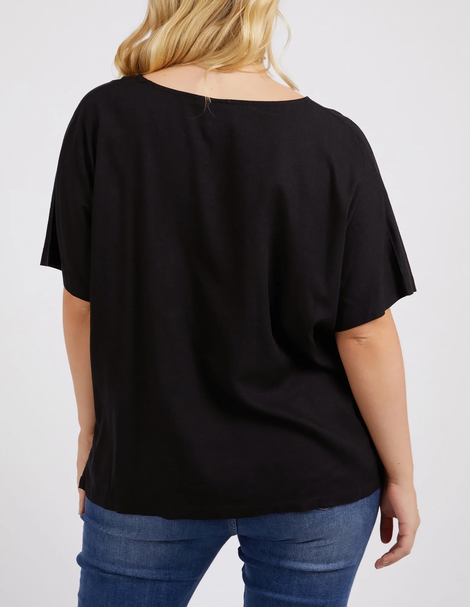 Curtis Woven Tee Black - Image 8