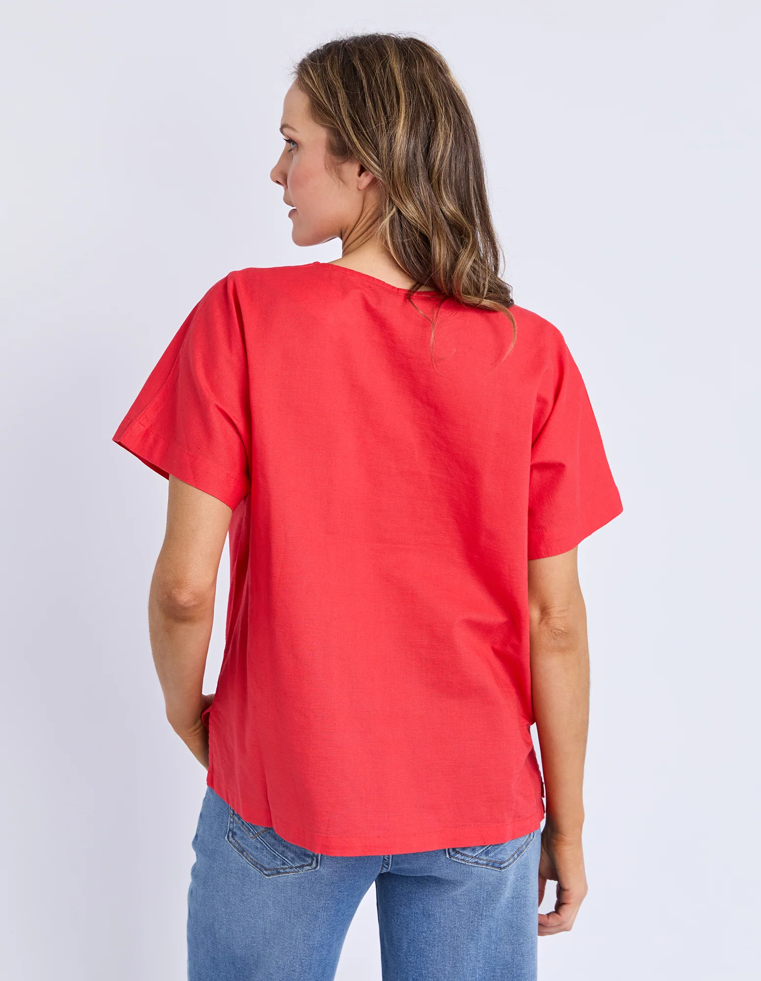Curtis Woven Short Sleeve Tee Cayenne - Image 3