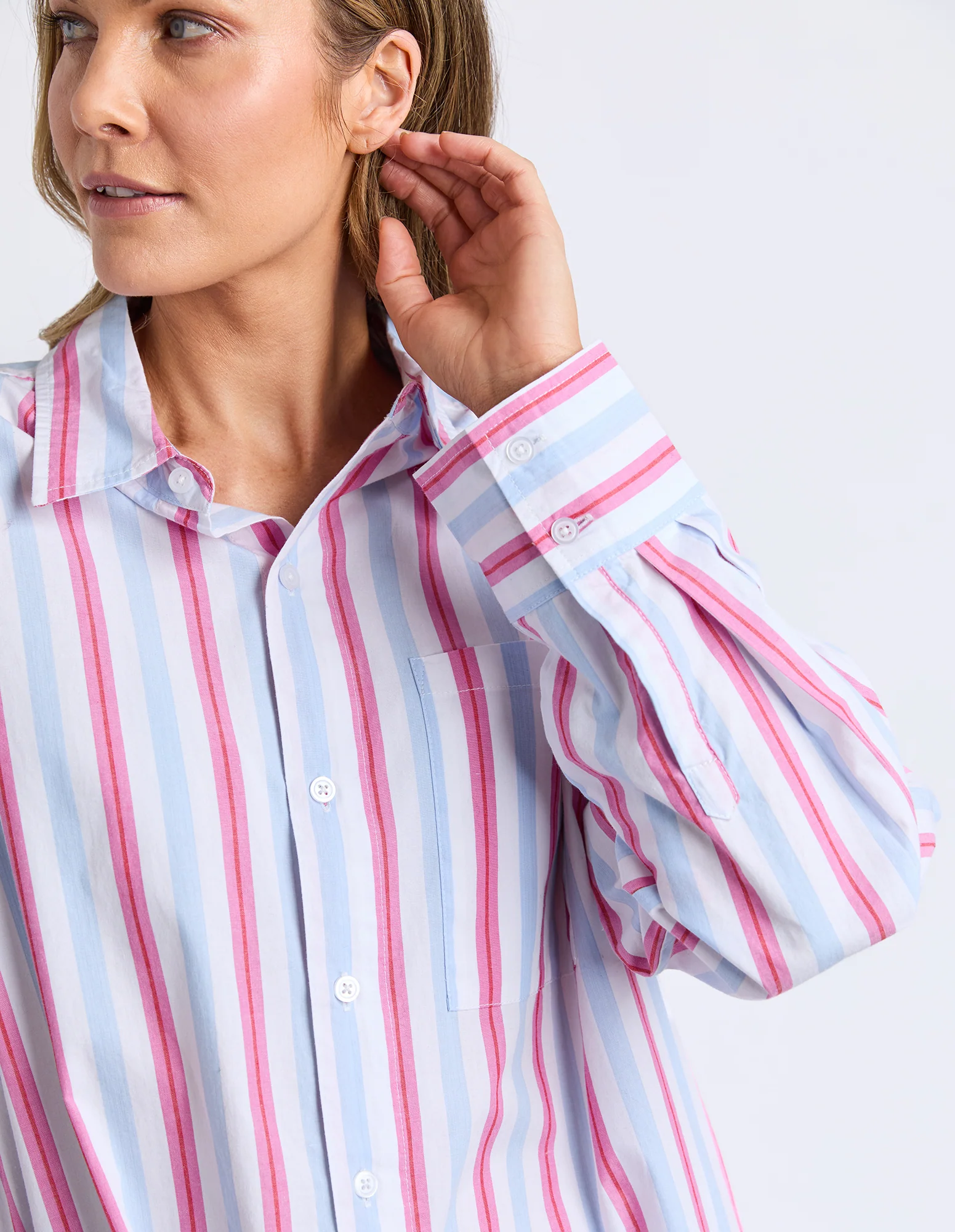 Cyrus Shirt Cranberry Stripe - Image 6