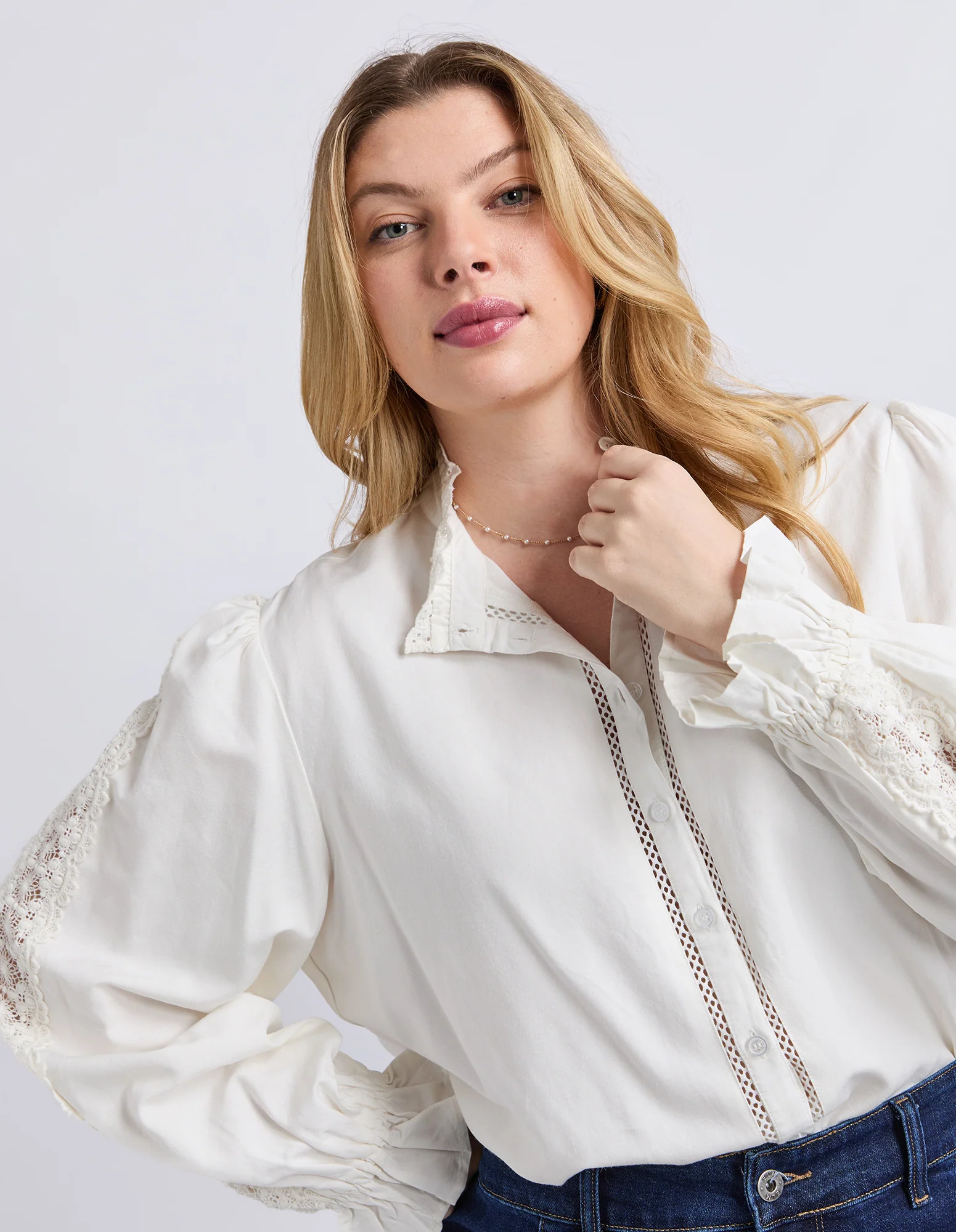 Dahlia Lace Shirt Marshmellow - Image 11