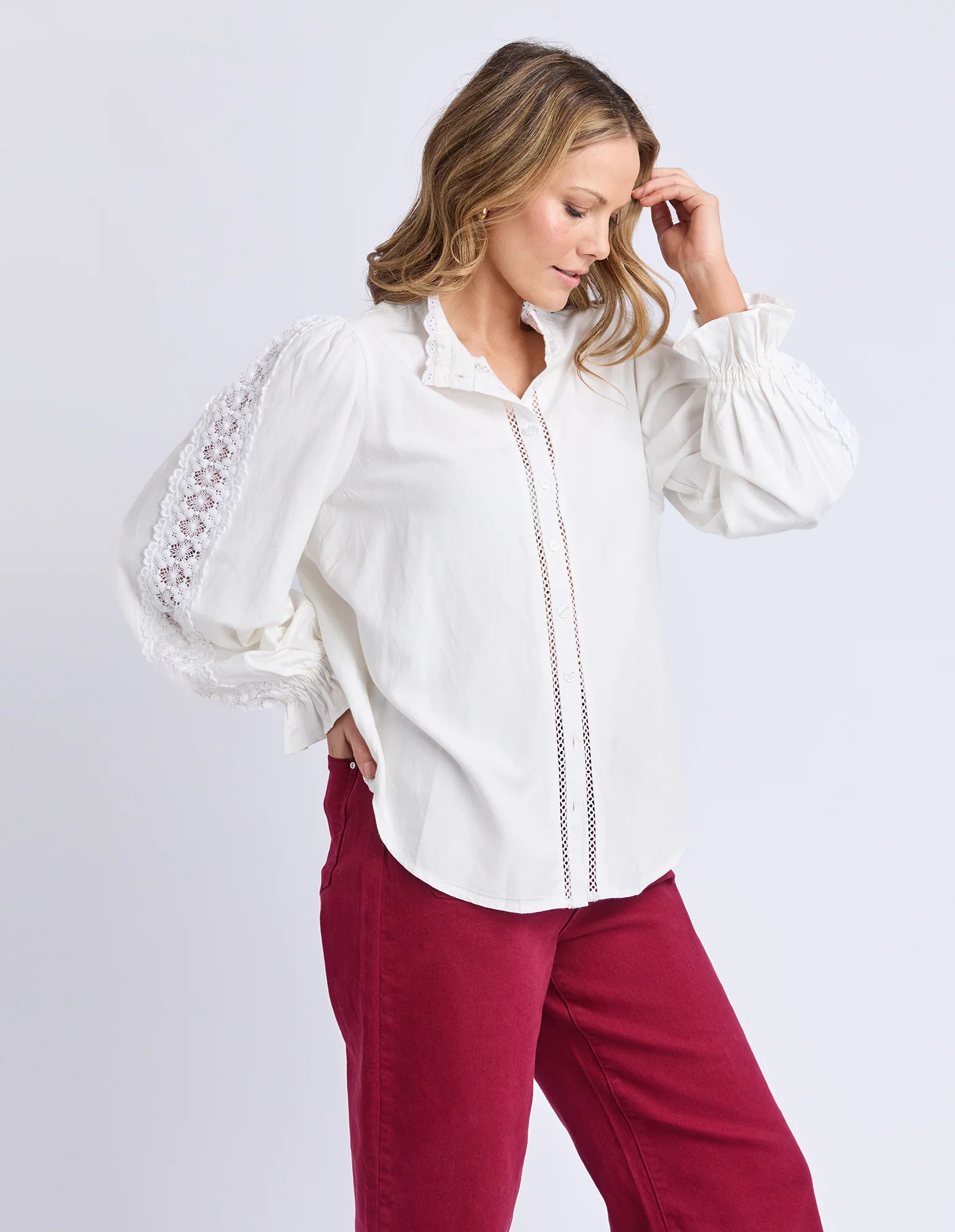 Dahlia Lace Shirt Marshmellow - Image 5