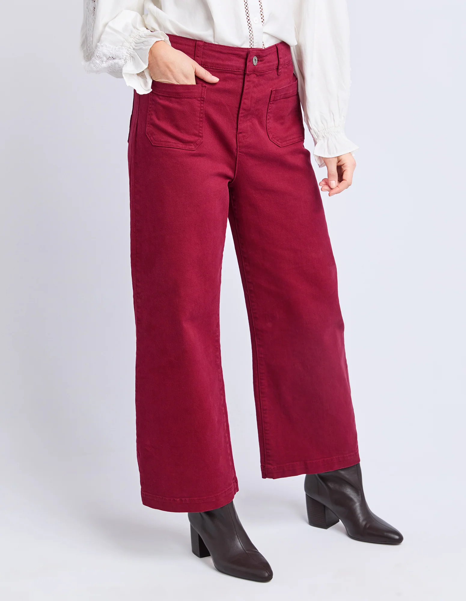 Delphi Front Pocket Jean Maroon - Image 6