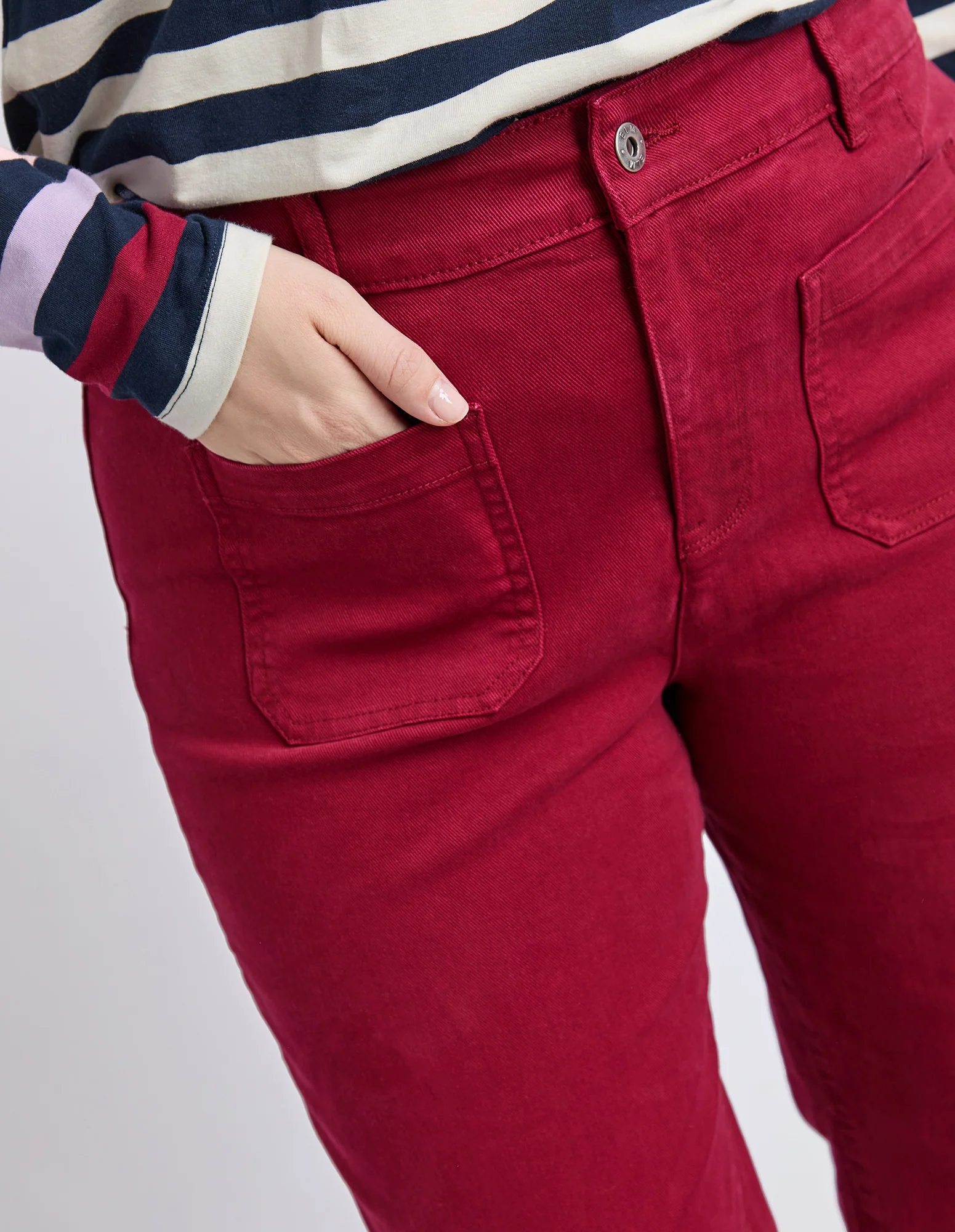 Delphi Front Pocket Jean Maroon - Image 9
