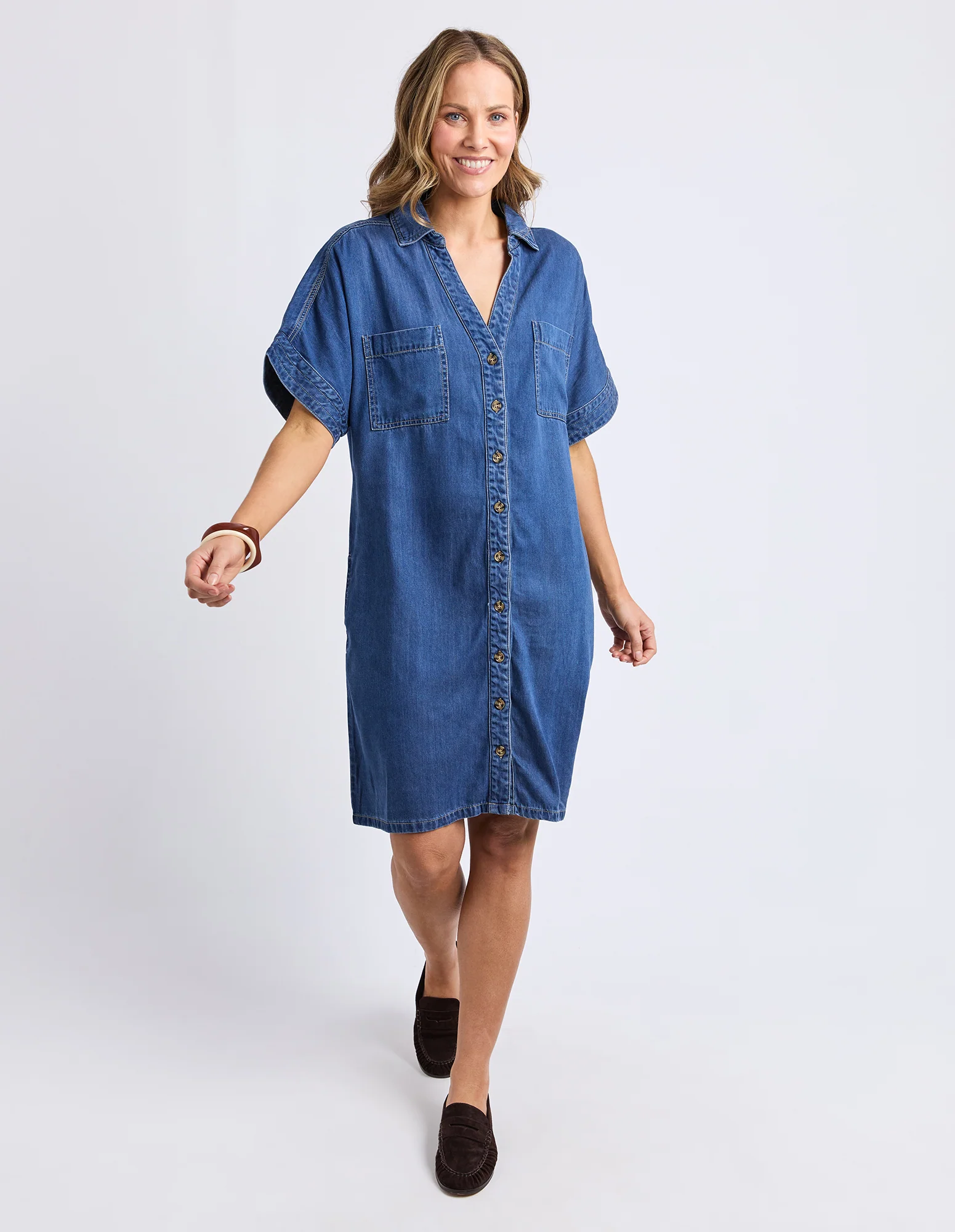 Demi Denim Dress Dark Blue Wash - Image 12