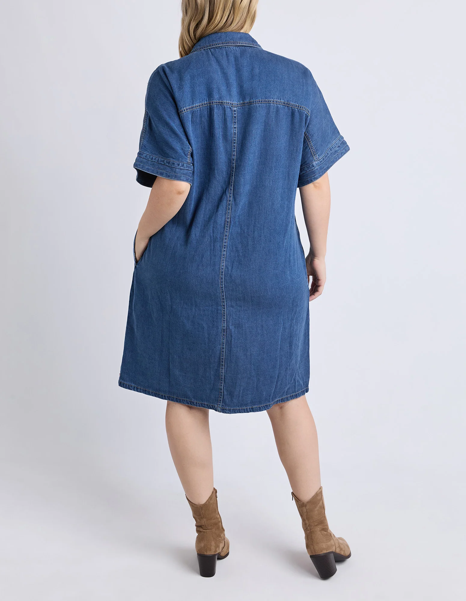 Demi Denim Dress Dark Blue Wash - Image 4