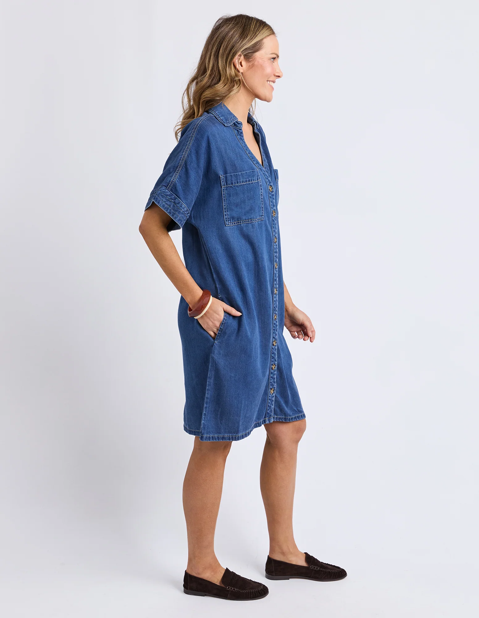 Demi Denim Dress Dark Blue Wash - Image 8