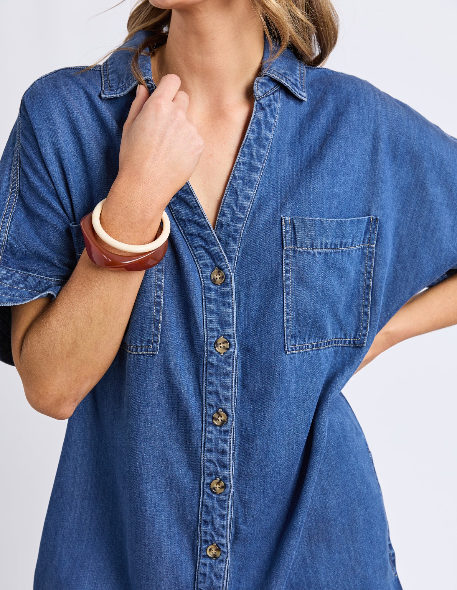 Demi Denim Dress Dark Blue Wash - Image 9