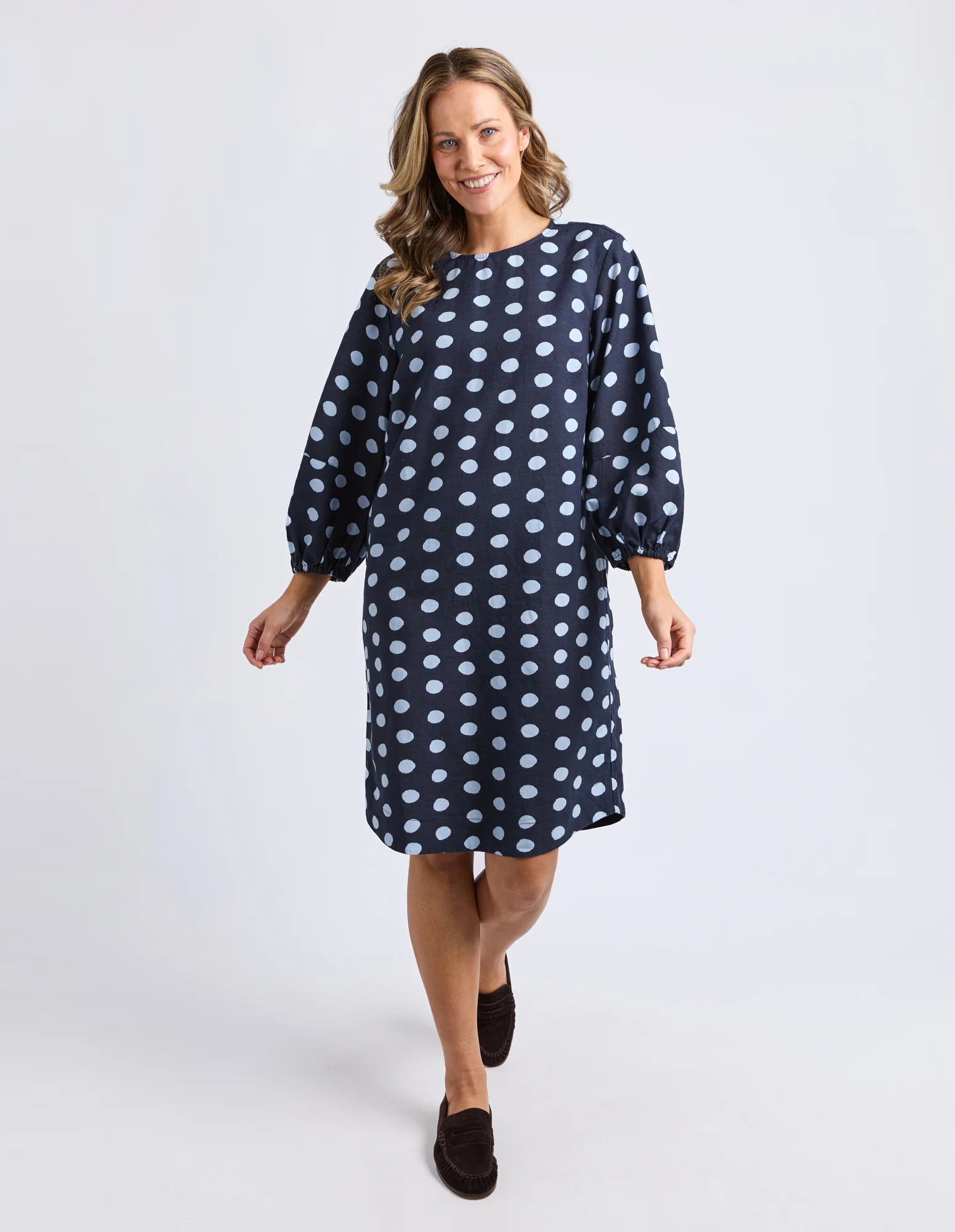 Dotty Dress Classic Navy Spot - Image 3