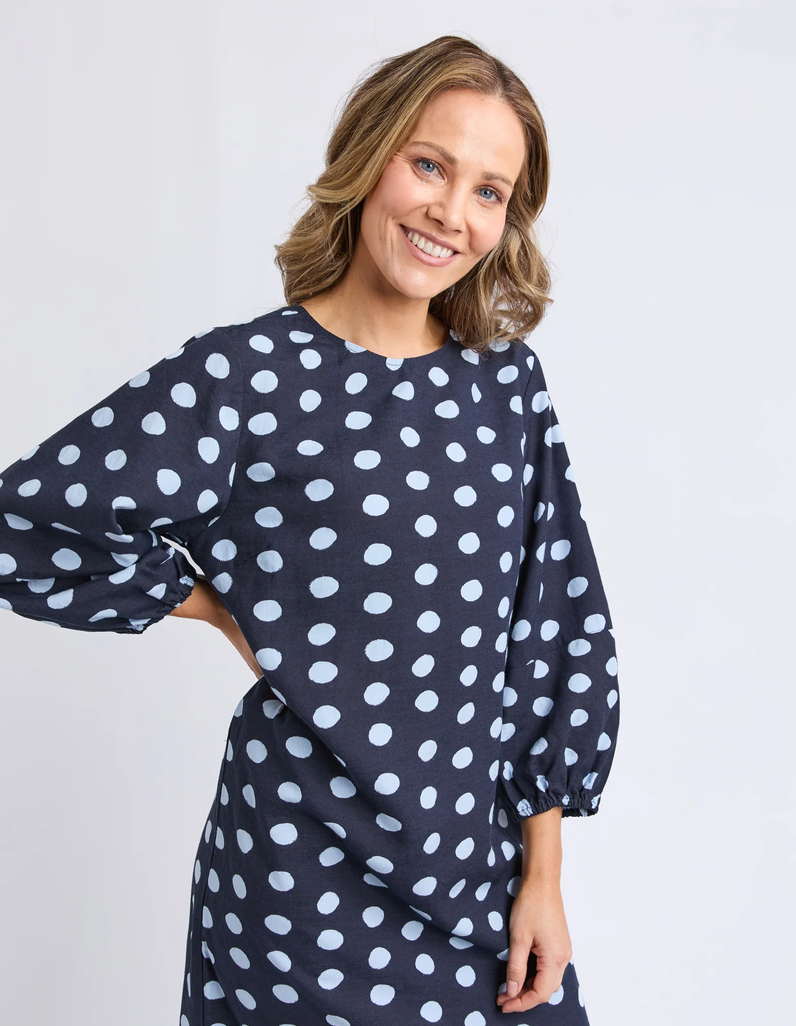 Dotty Dress Classic Navy Spot - Image 5