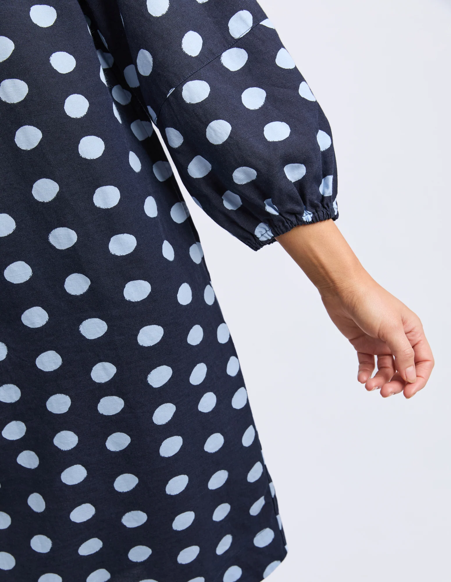 Dotty Dress Classic Navy Spot - Image 6