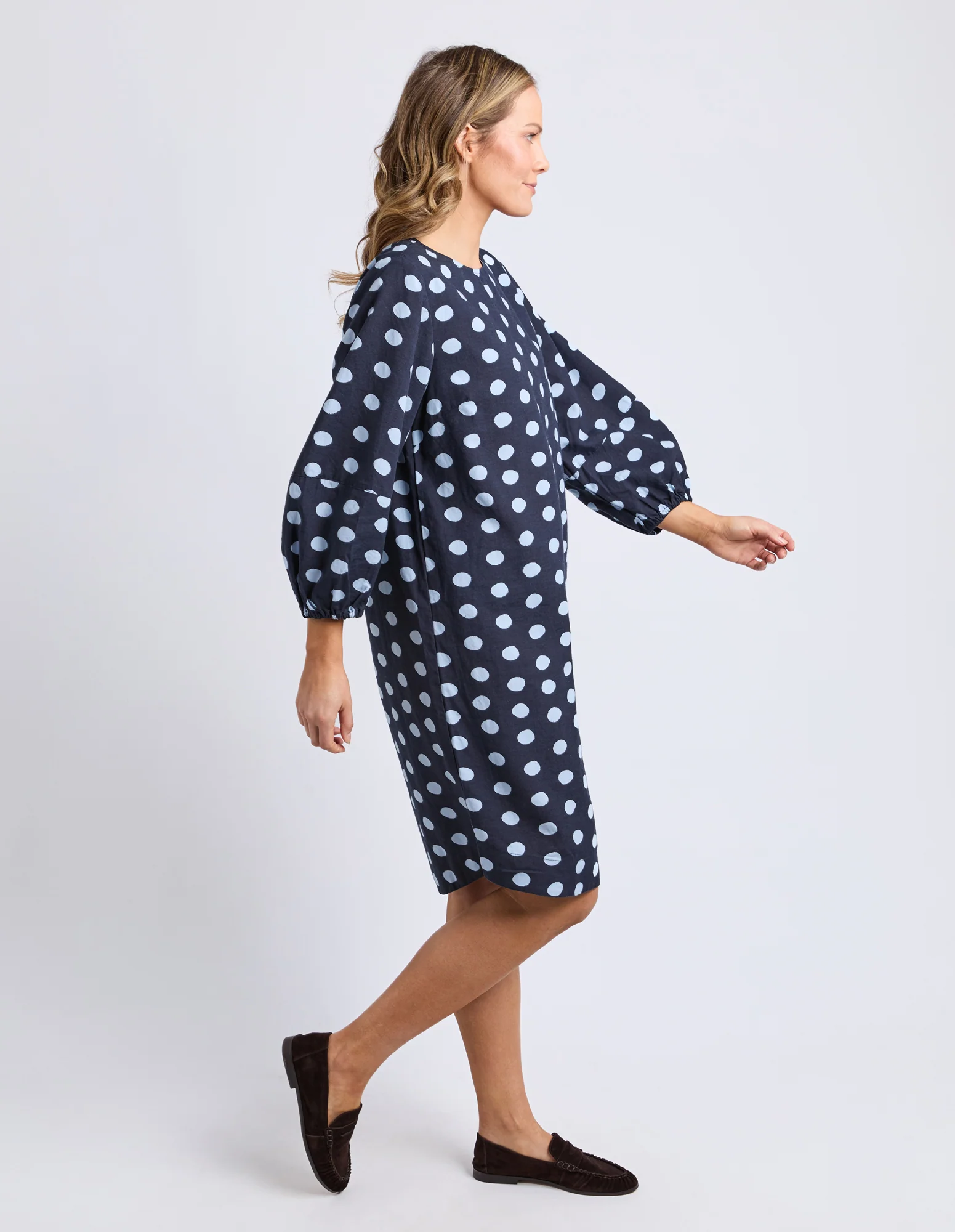 Dotty Dress Classic Navy Spot - Image 7