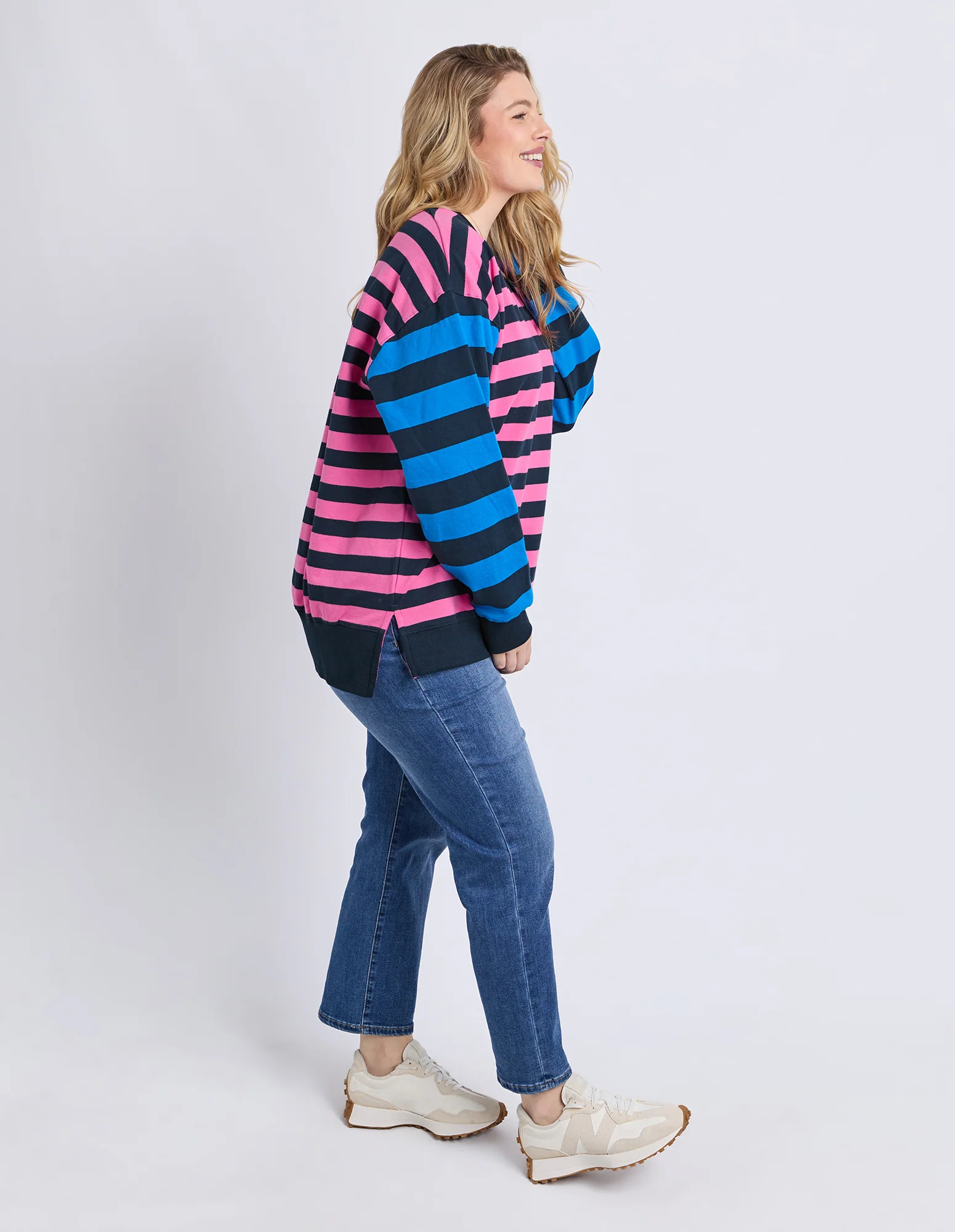 Eden Crew Pink/Navy/Blue Stripe - Image 12