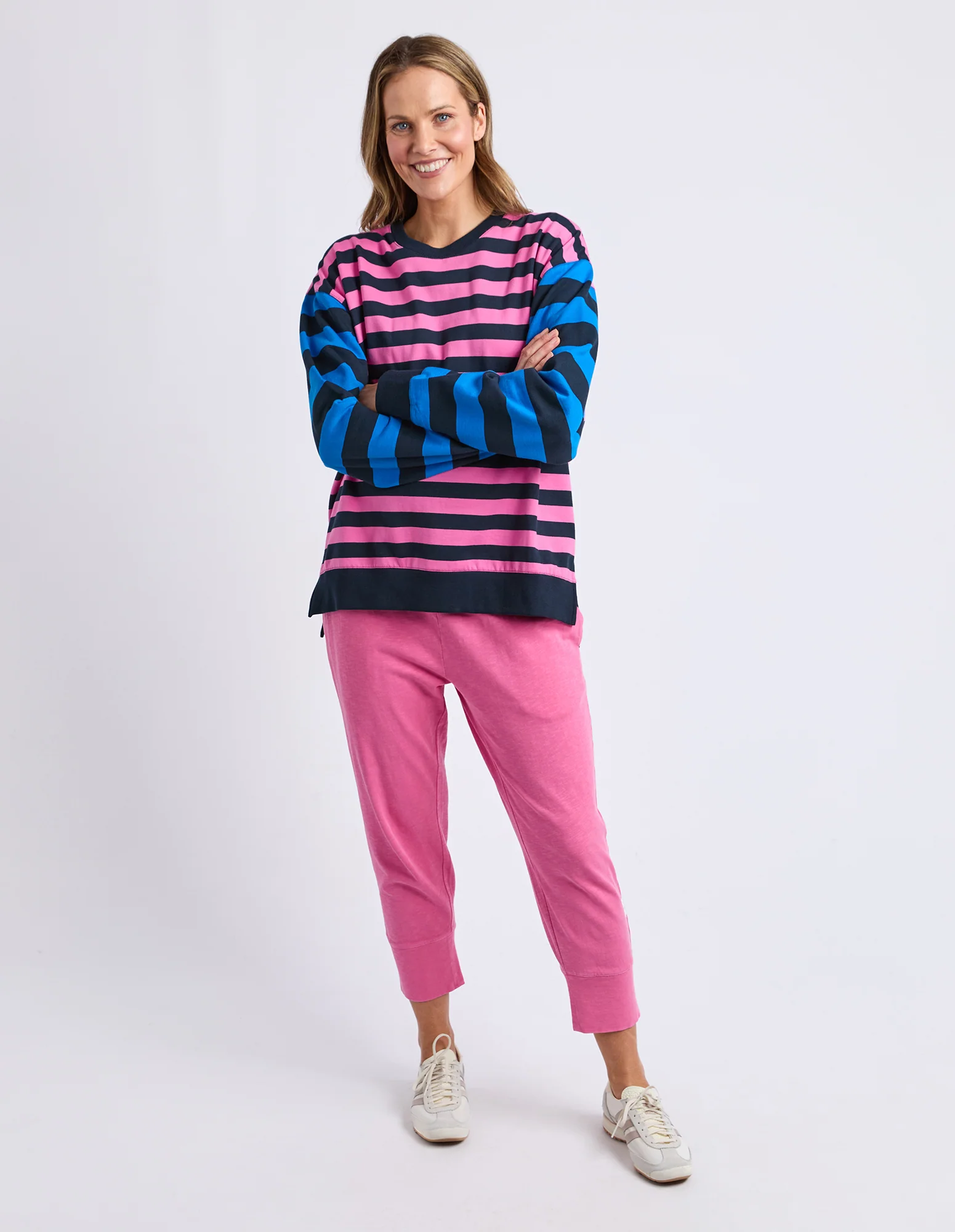 Eden Crew Pink/Navy/Blue Stripe - Image 3