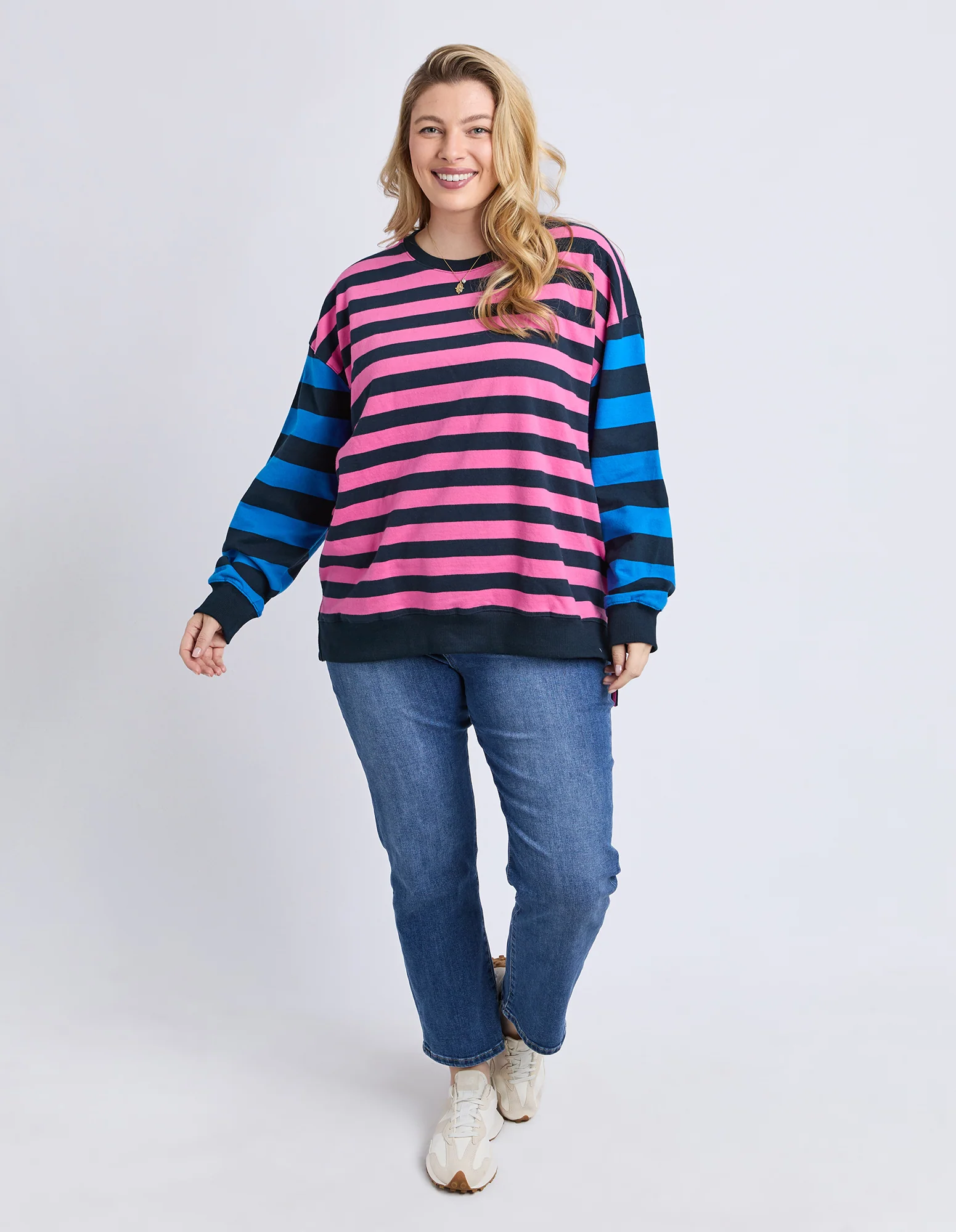 Eden Crew Pink/Navy/Blue Stripe - Image 4