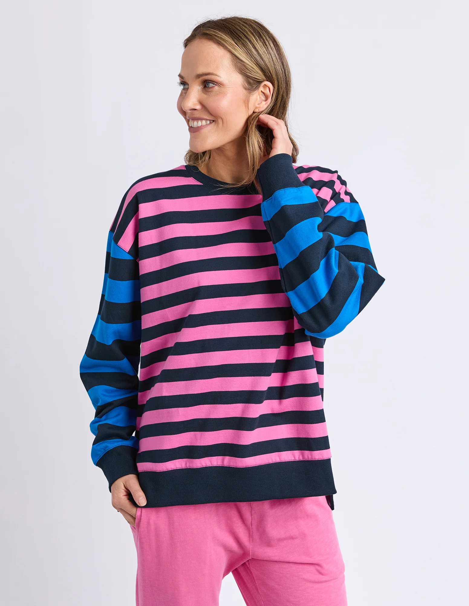 Eden Crew Pink/Navy/Blue Stripe - Image 7