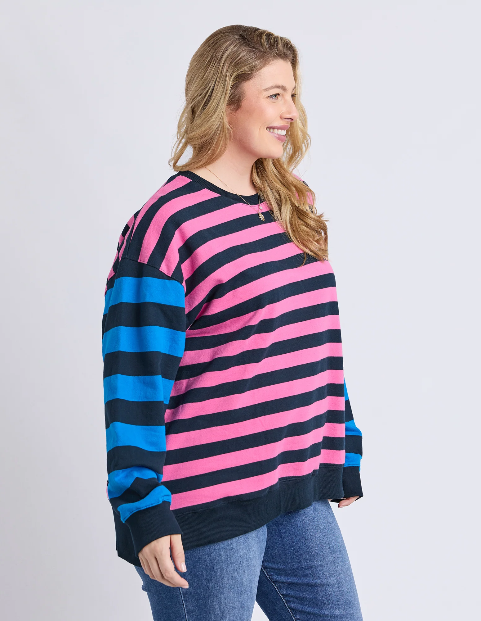 Eden Crew Pink/Navy/Blue Stripe - Image 8