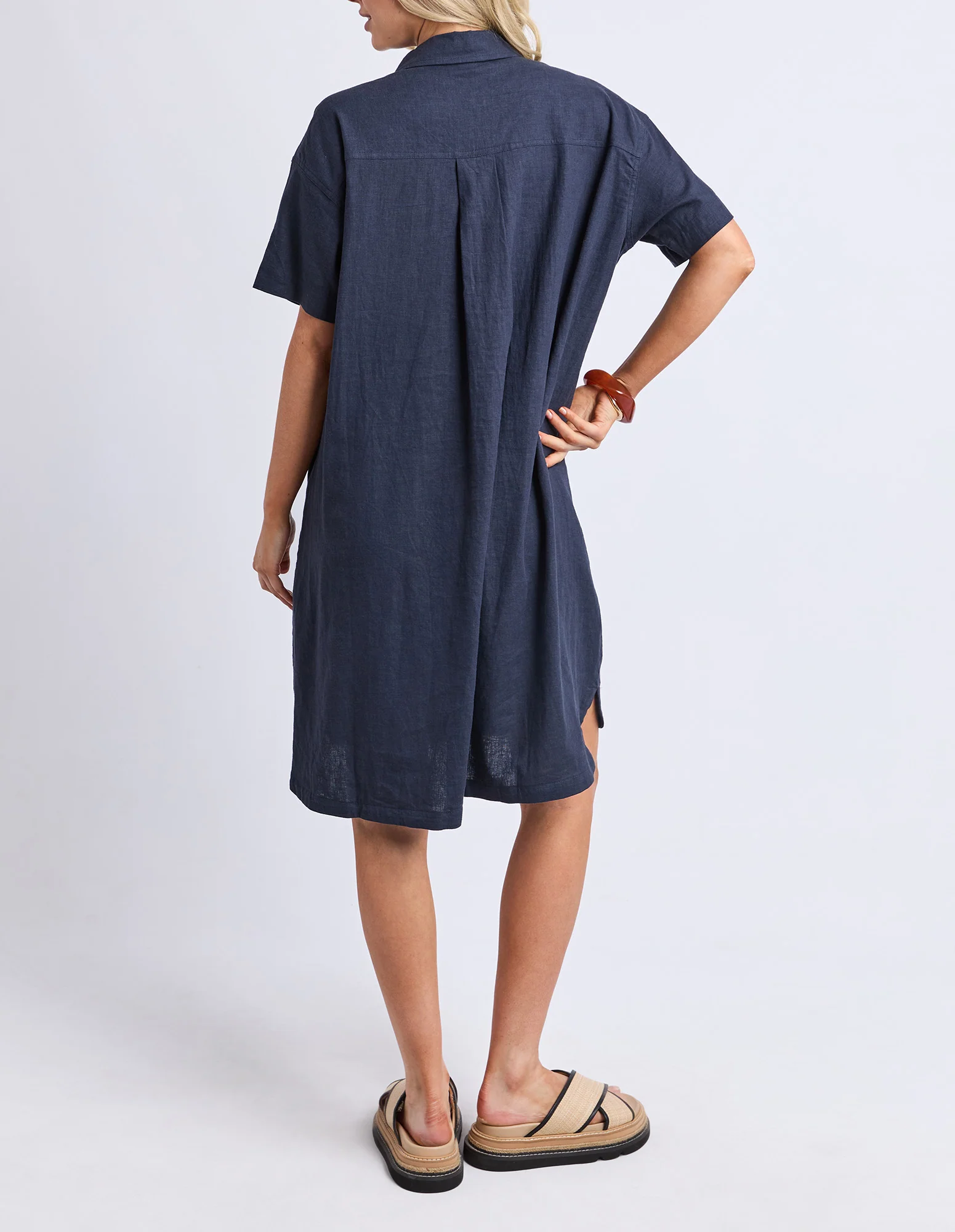 Elle Shirt Dress Classic Navy - Image 5