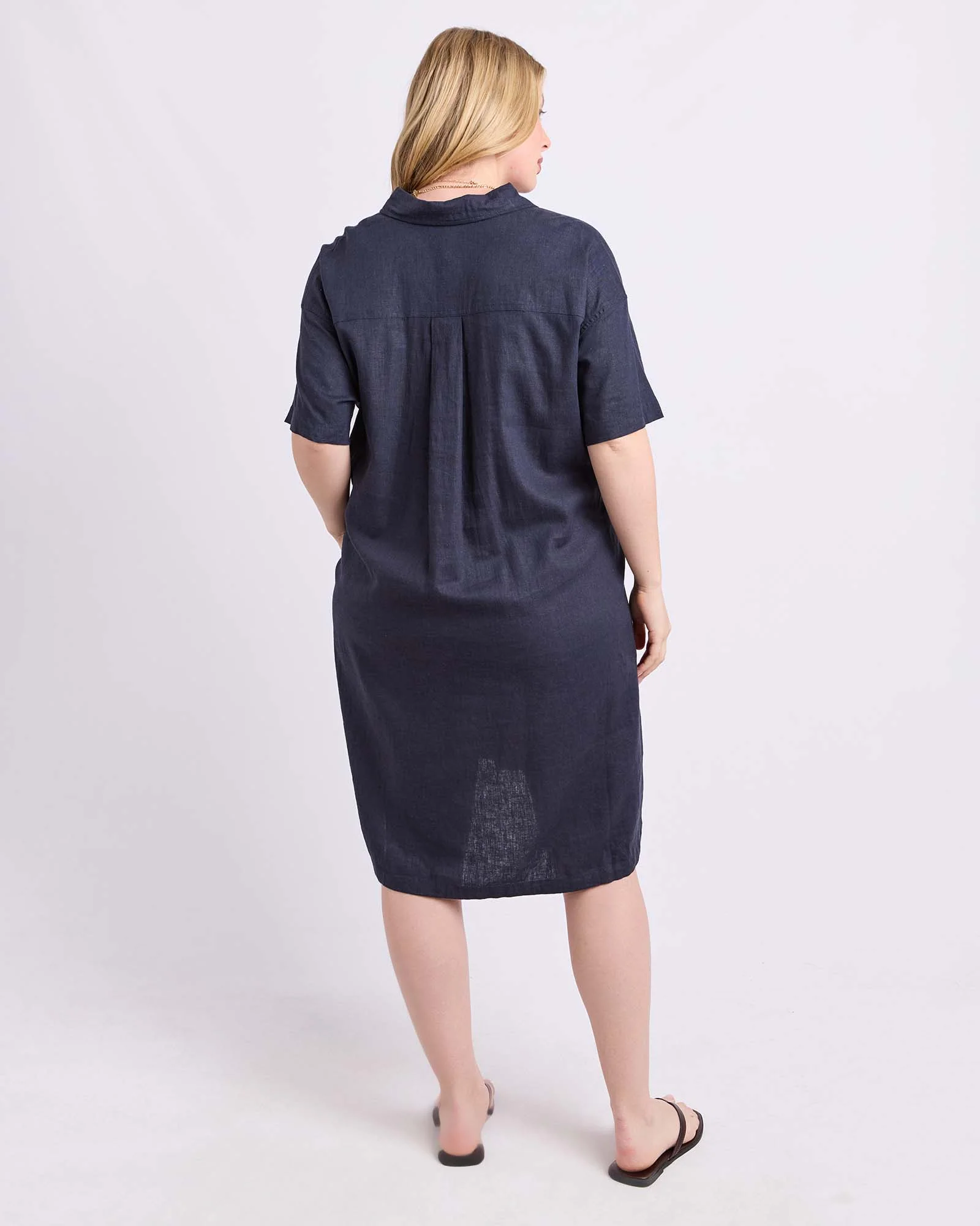 Elle Shirt Dress Classic Navy - Image 6