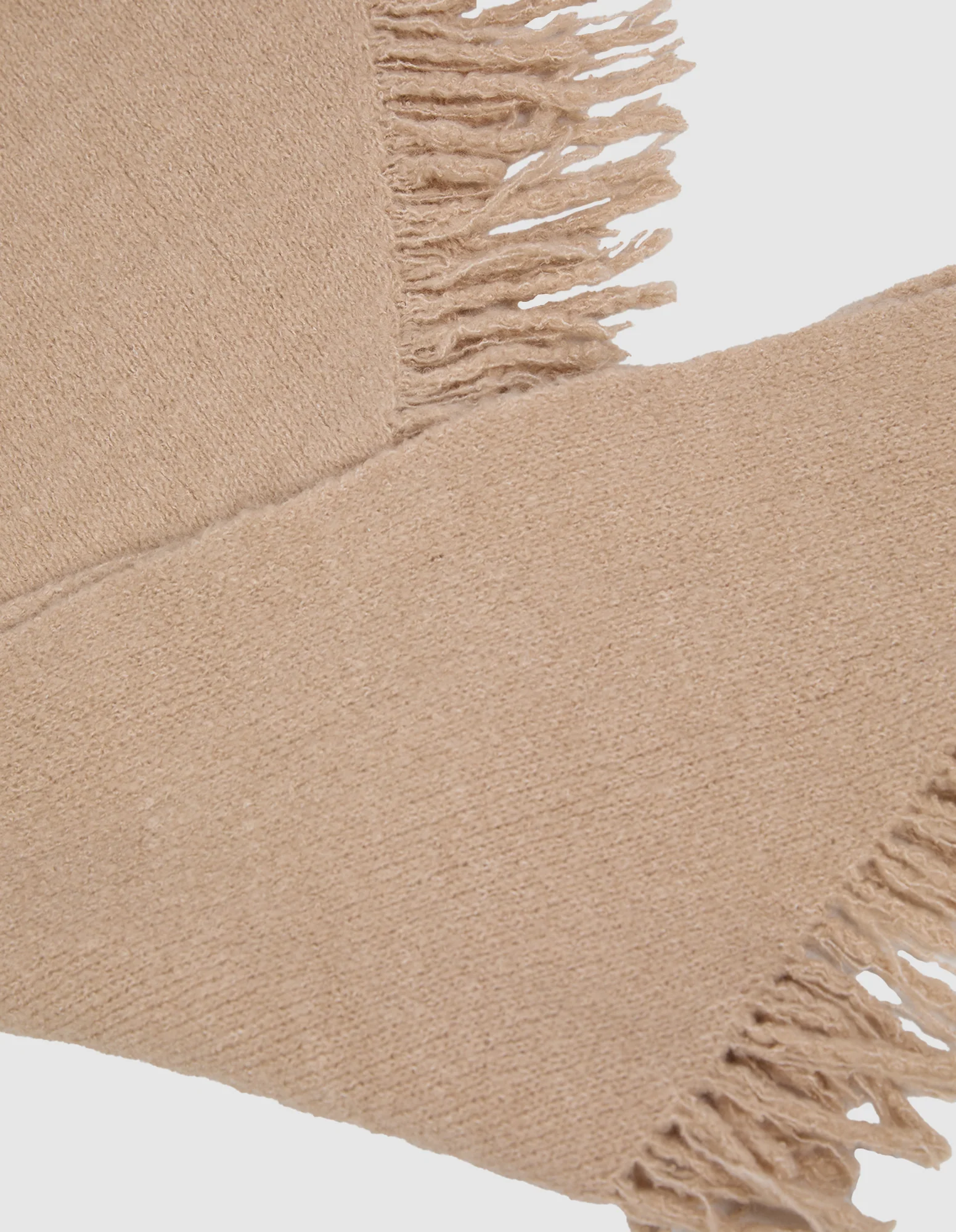 Elm Fringed Triangle Scarf Oatmeal - Image 3
