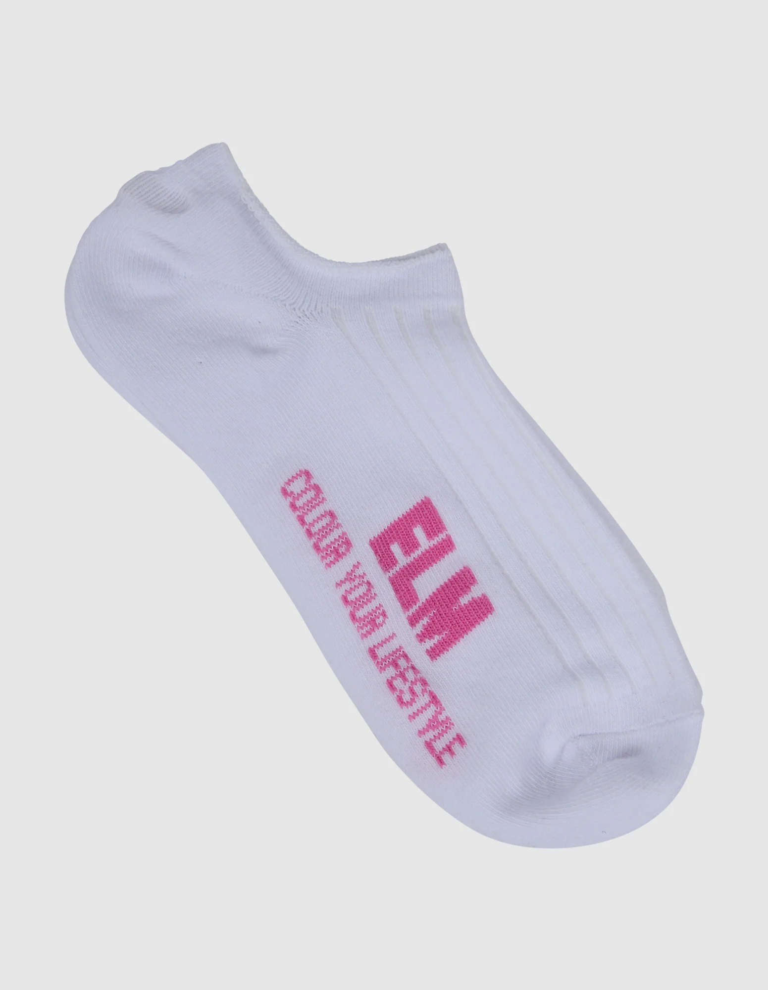 Elm Rib No Show Sock Pink, White & Navy - Image 3