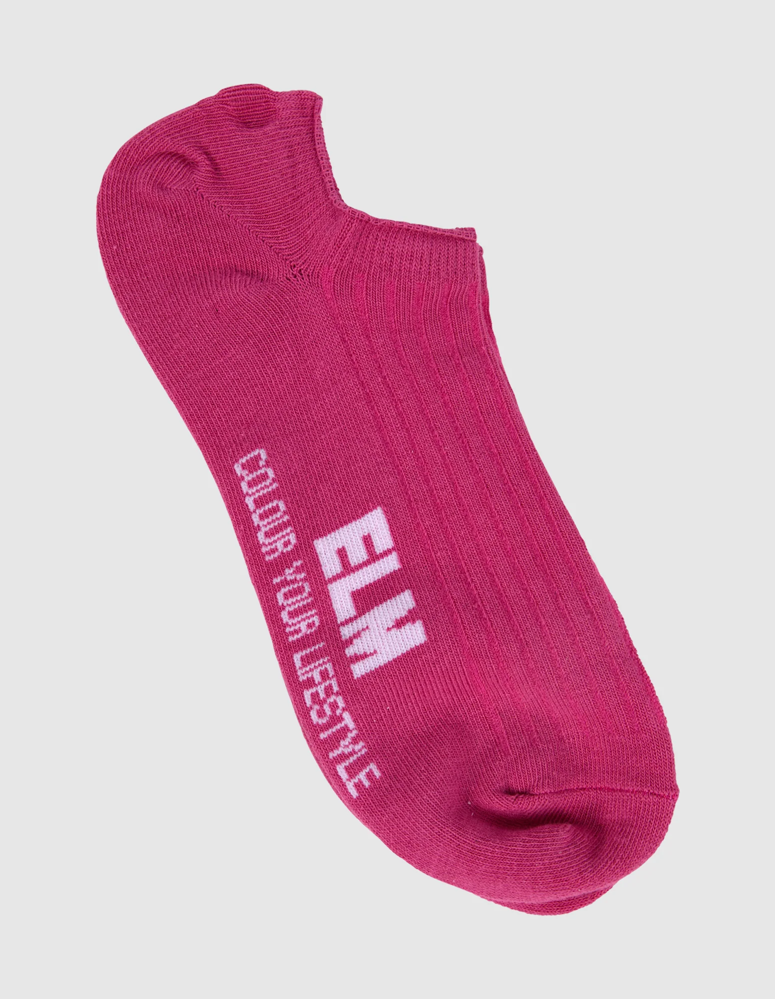 Elm Rib No Show Sock Pink, White & Navy - Image 4