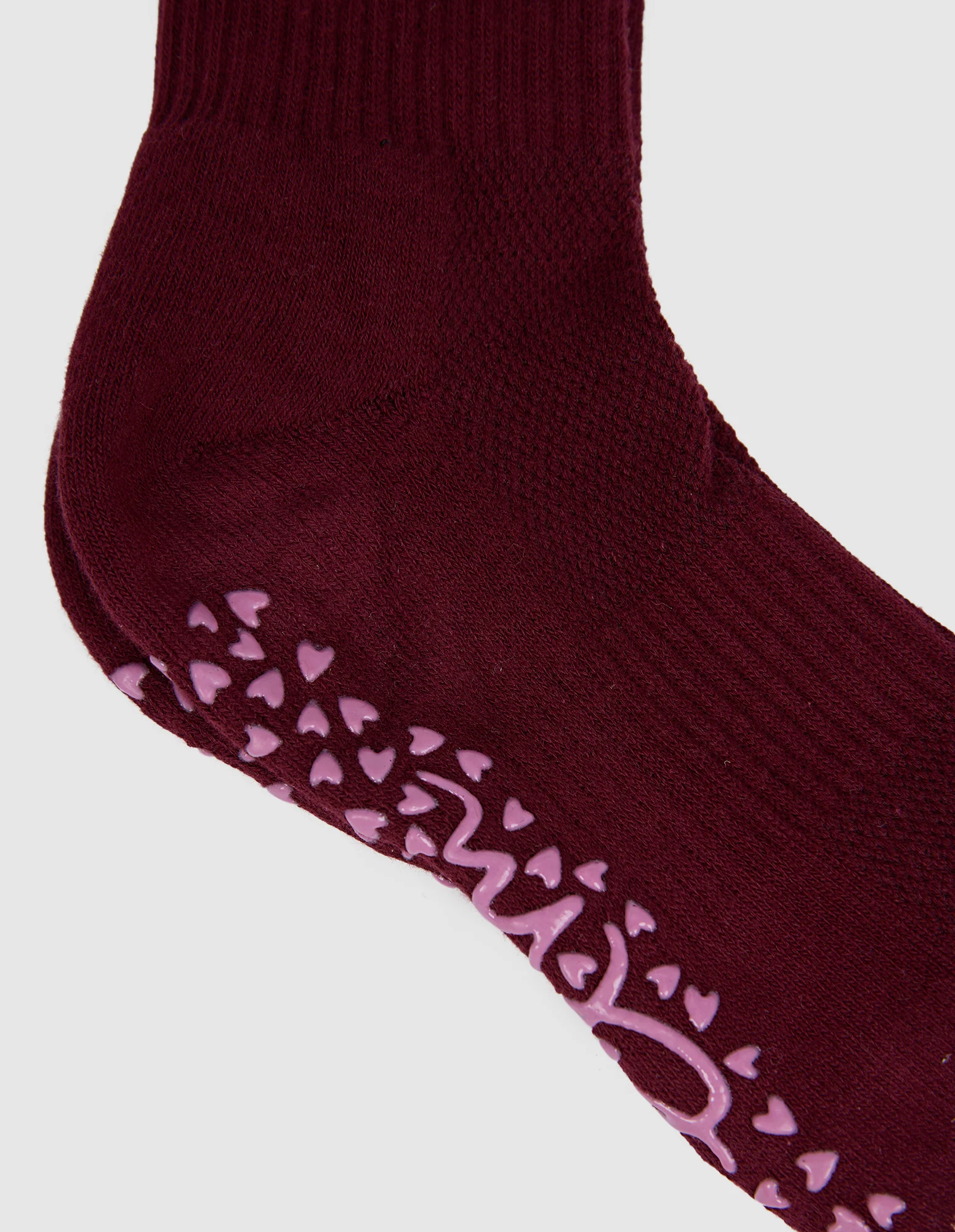 Elm Ribbed College Sock Plum/White - Image 3