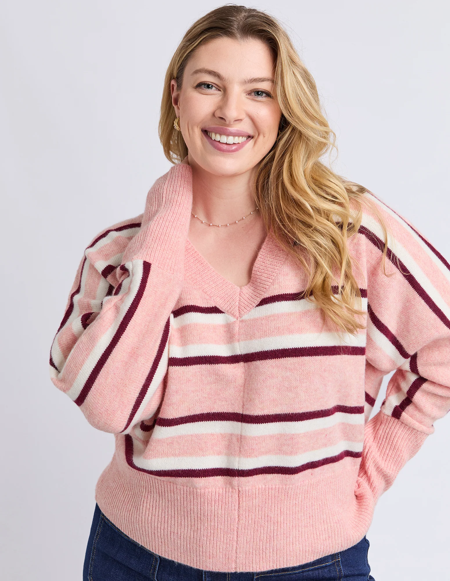 Elsa Stripe Knit Rose Stripe - Image 11
