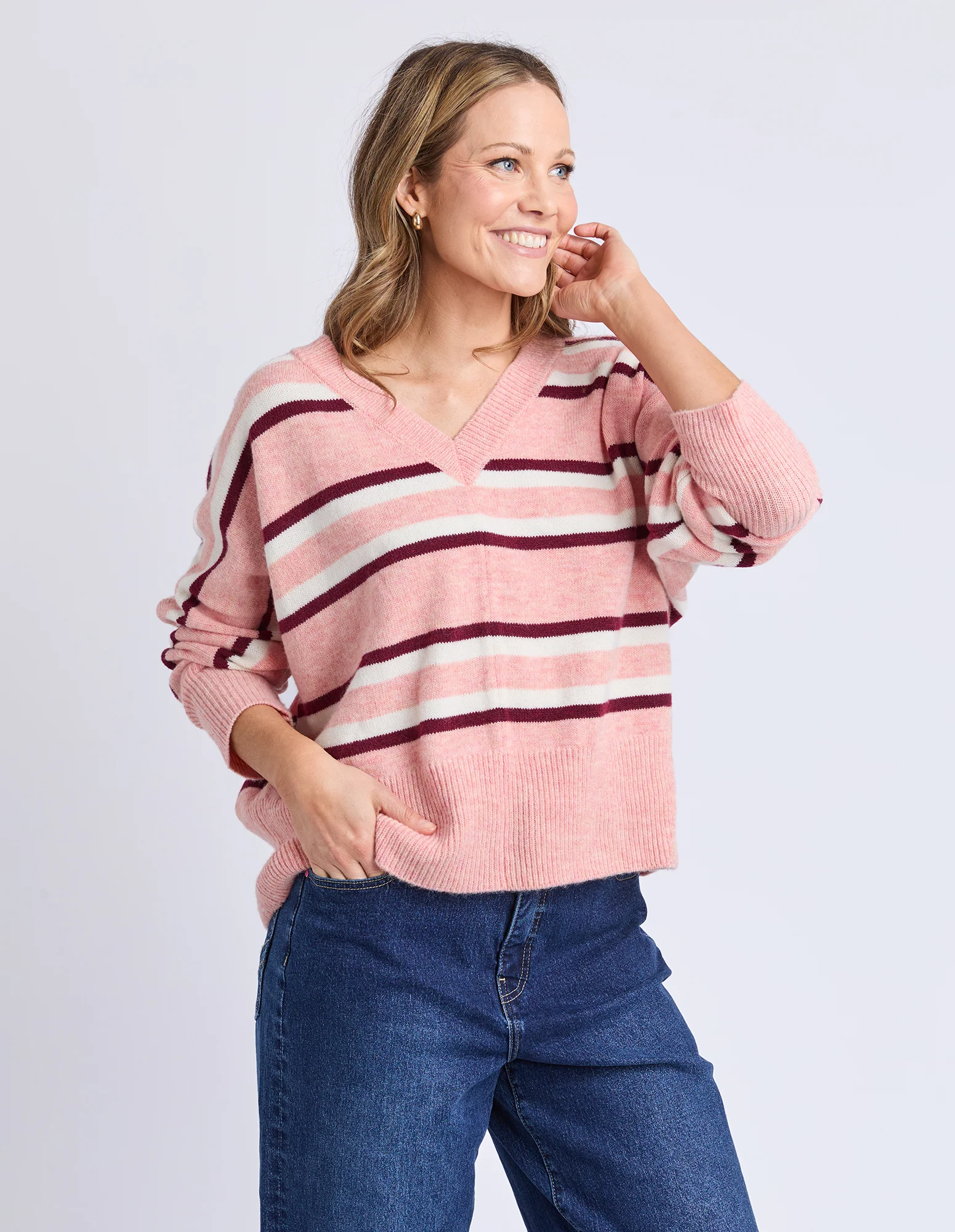 Elsa Stripe Knit Rose Stripe - Image 5