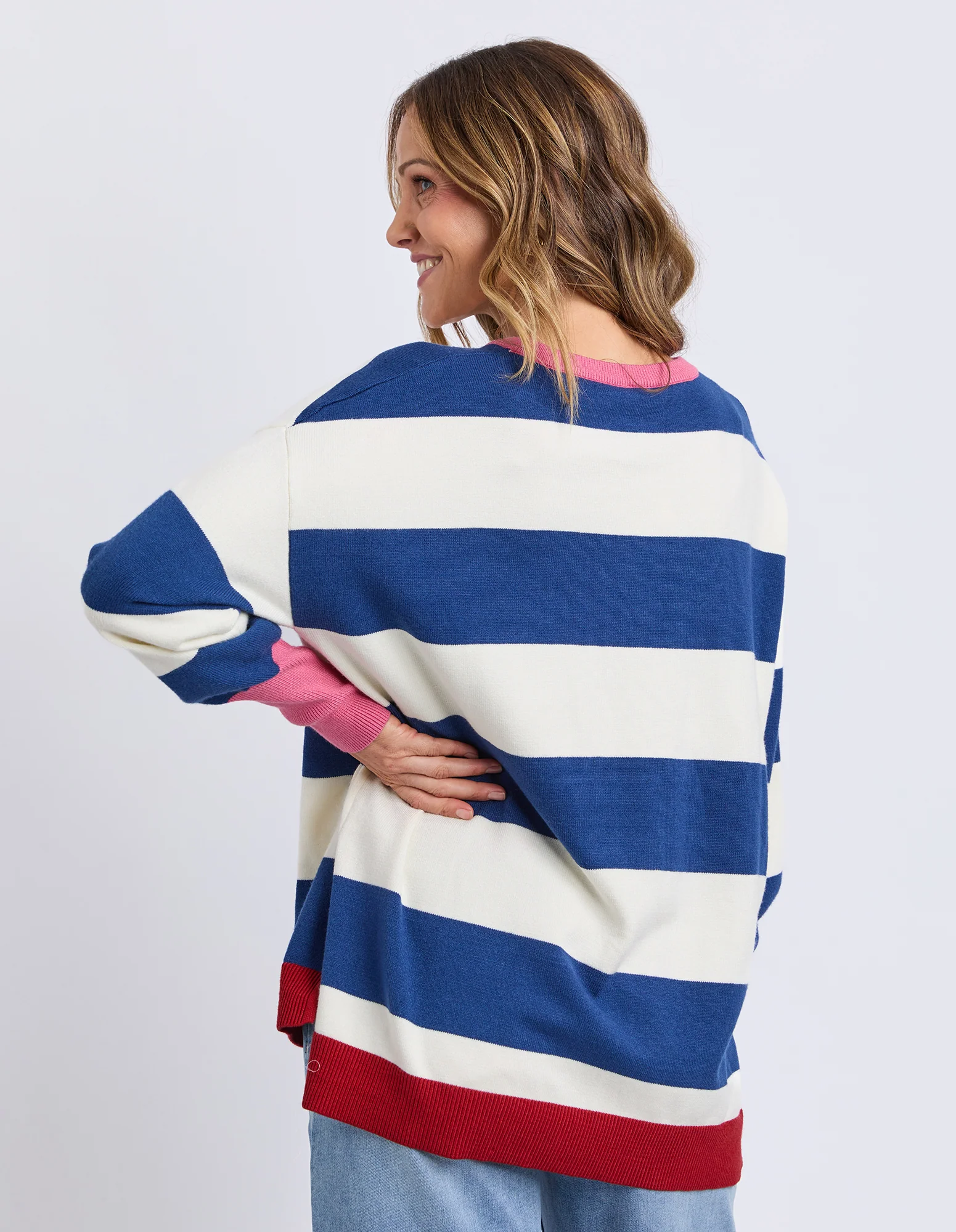 Elvie Block Knit Classic Navy Stripe - Image 3