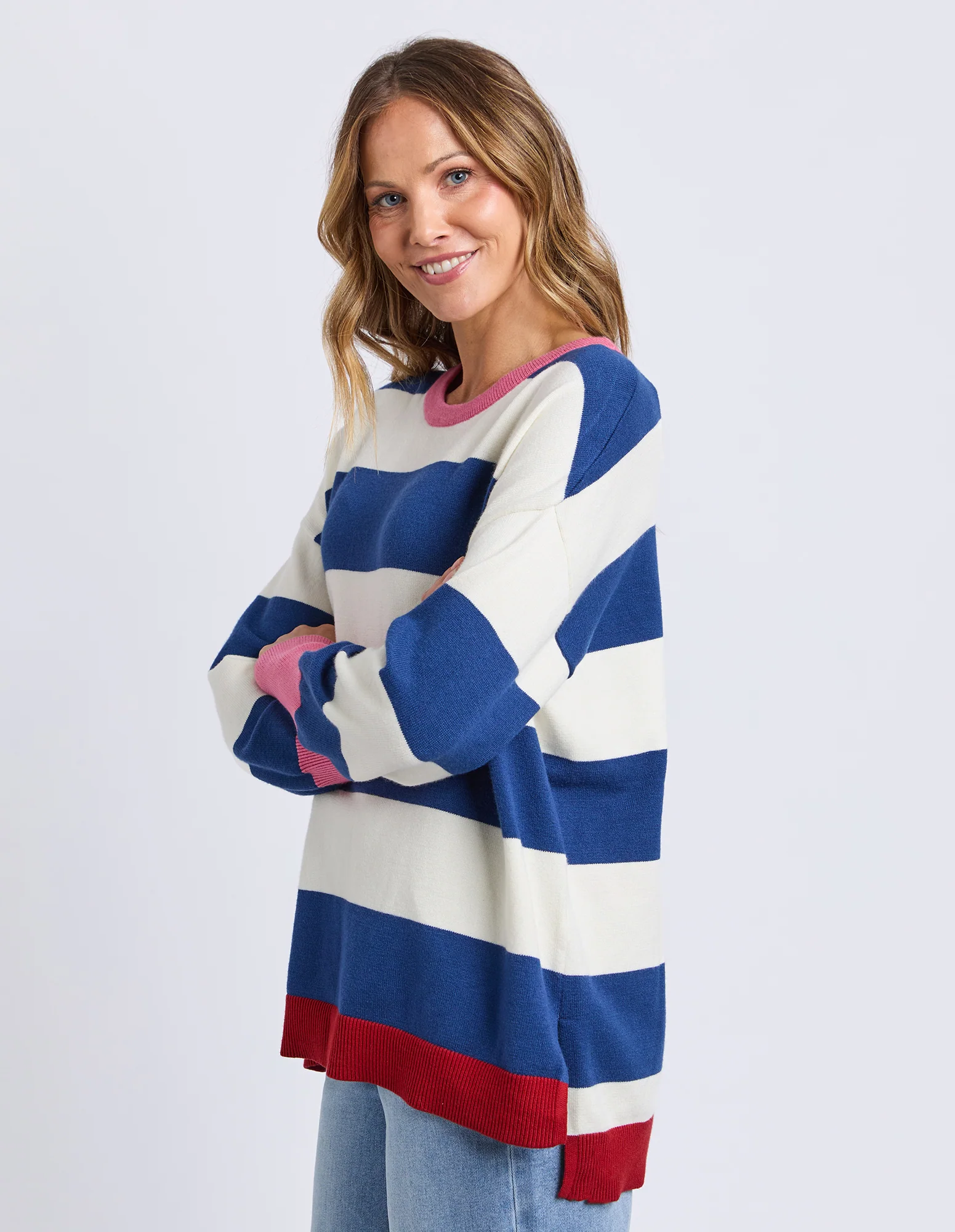 Elvie Block Knit Classic Navy Stripe - Image 4