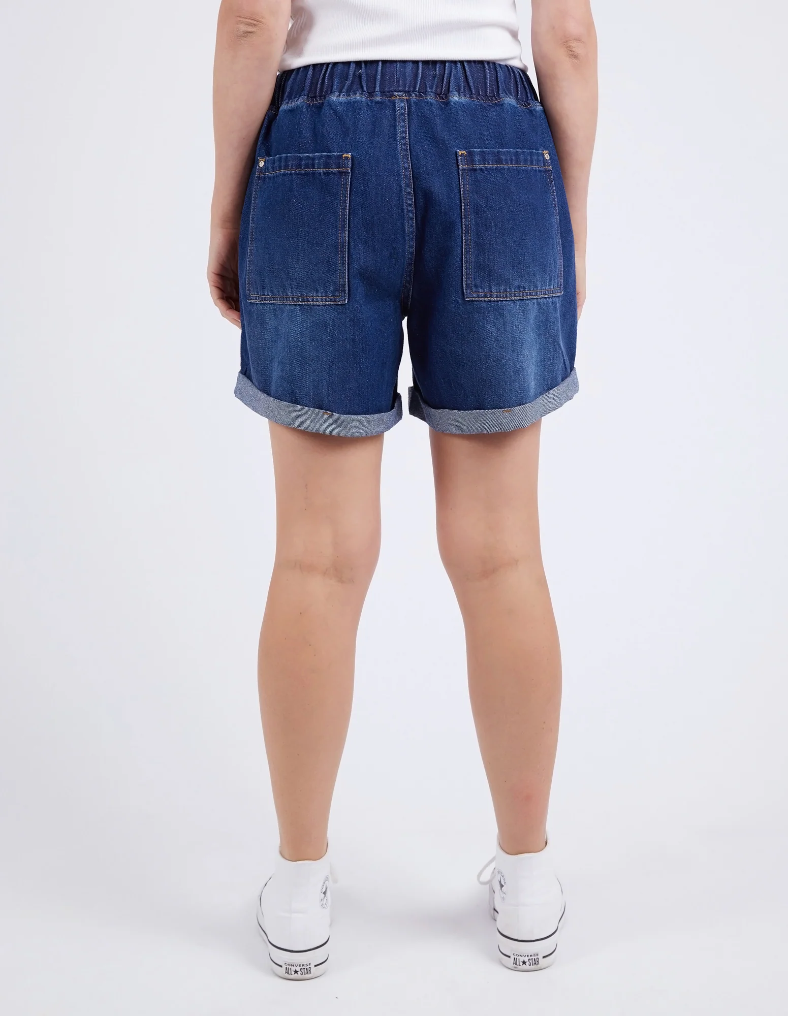 Emma Relaxed Denim Short Dark Blue Wash - Image 3