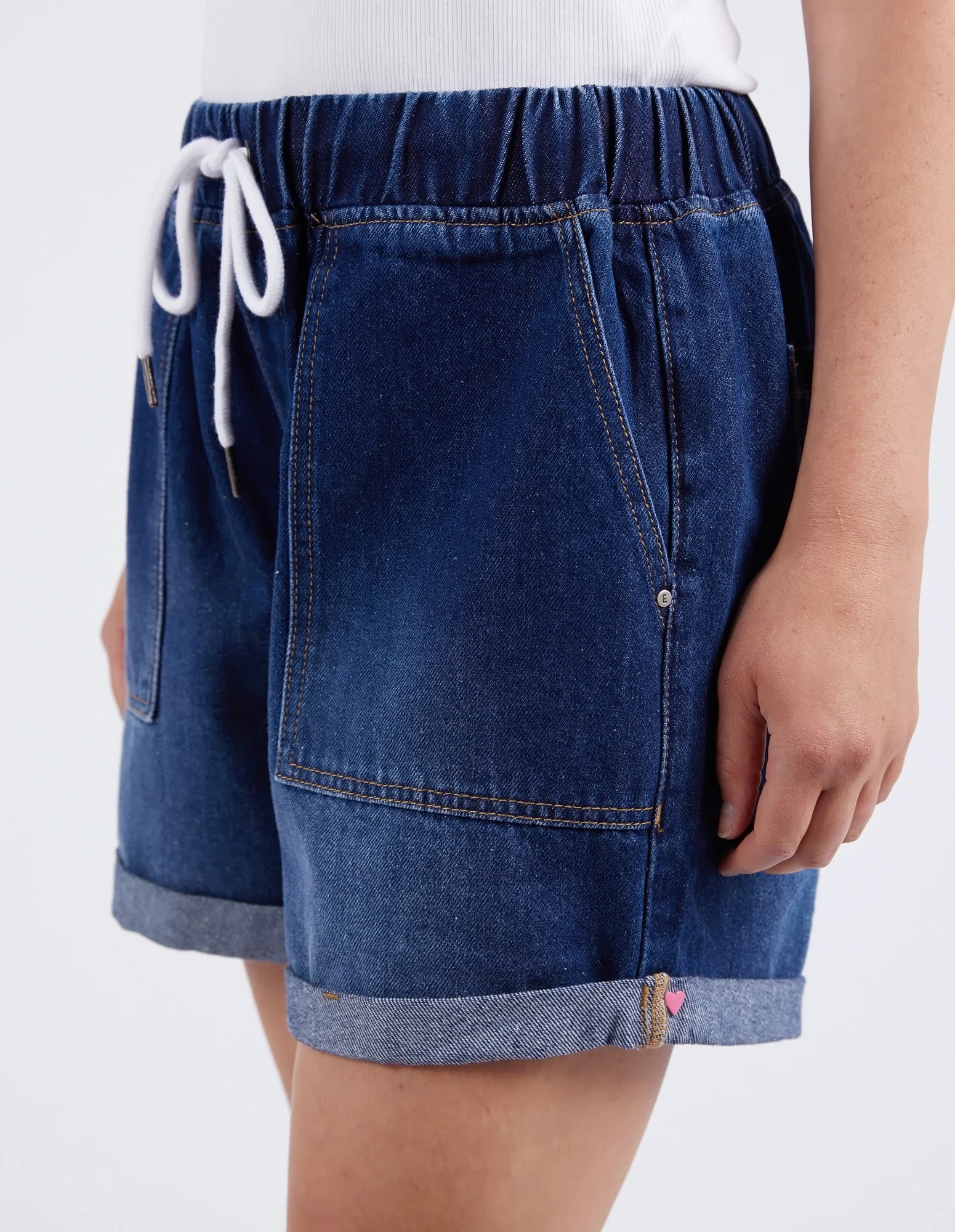 Emma Relaxed Denim Short Dark Blue Wash - Image 5