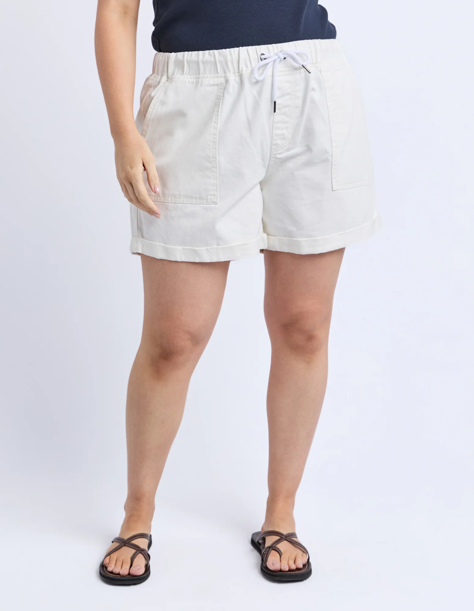 Emma Relaxed Denim Short Vintage White - Image 6