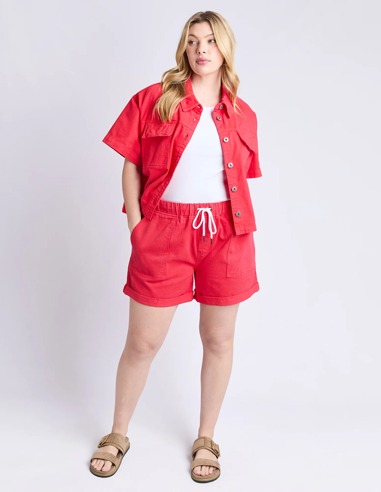 Emma Relaxed Short Poppy - Image 8