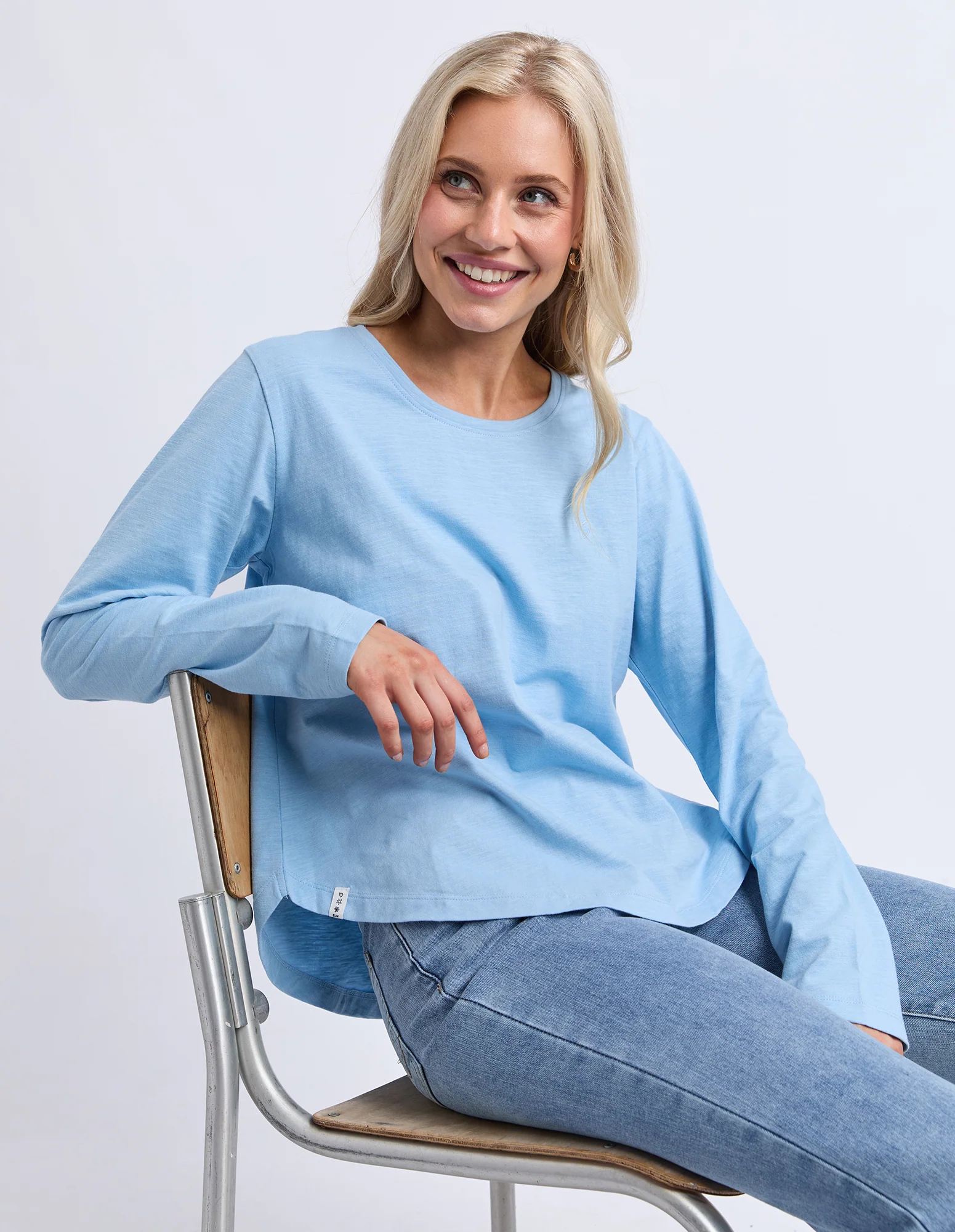 Everyday Long Sleeve Tee Light Blue - Image 4