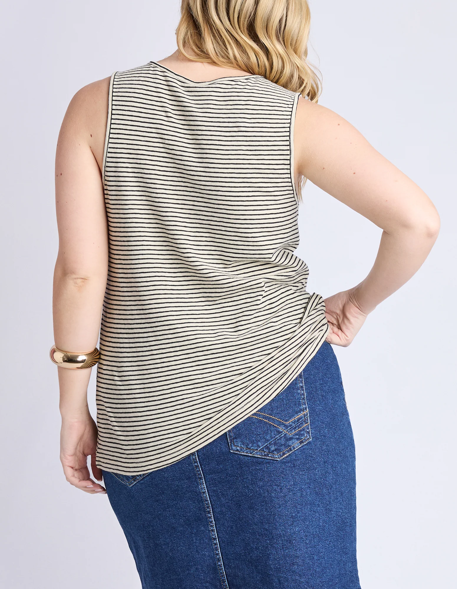 Evie Tank Stripe Black & Natural - Image 11