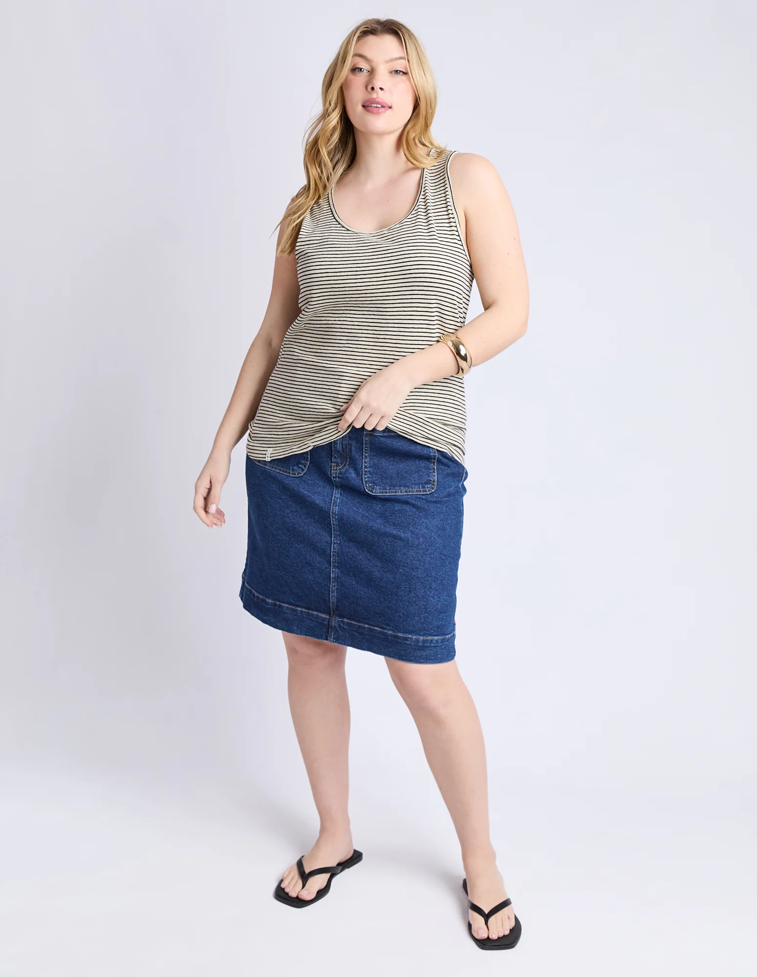Evie Tank Stripe Black & Natural - Image 12