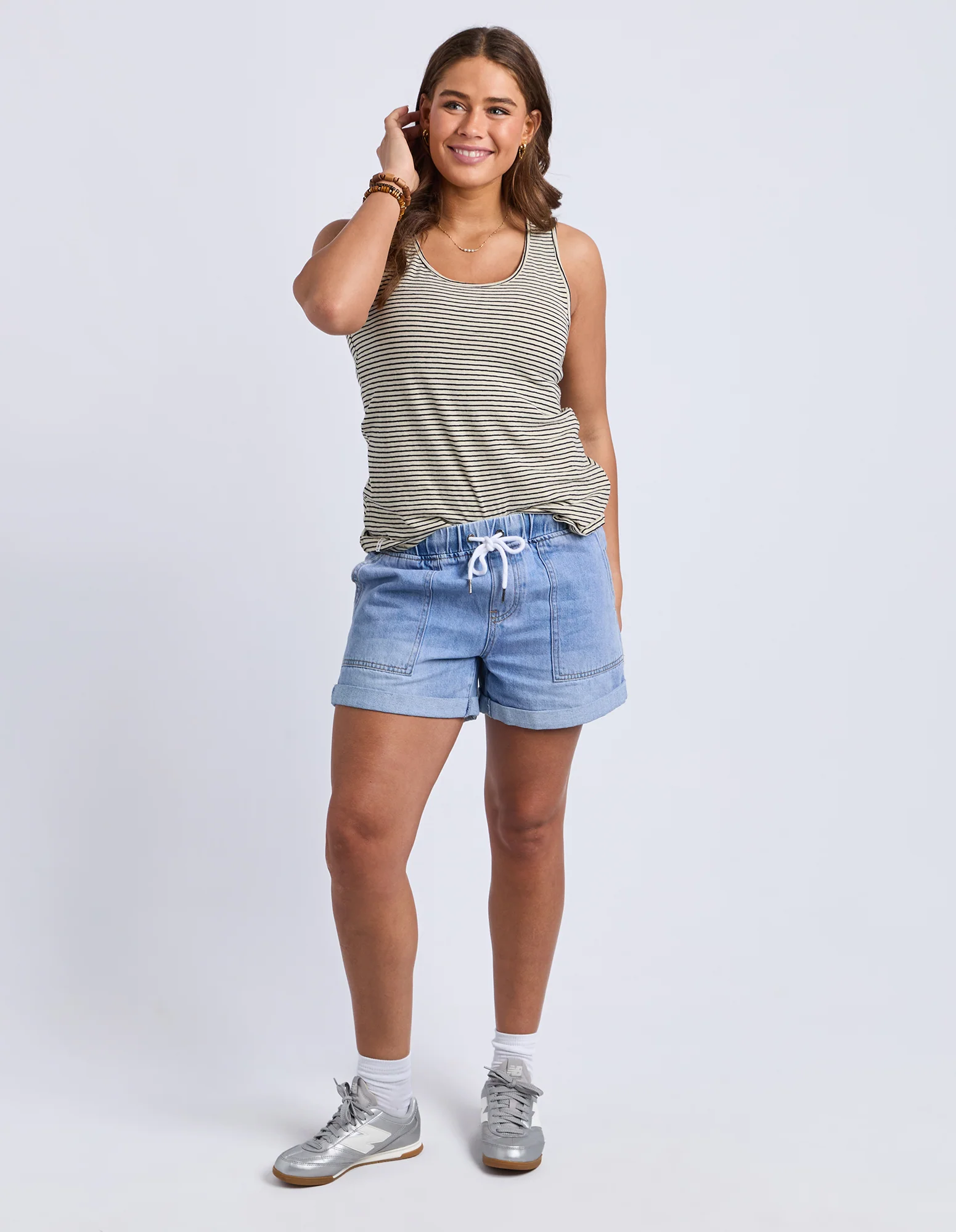 Evie Tank Stripe Black & Natural - Image 3