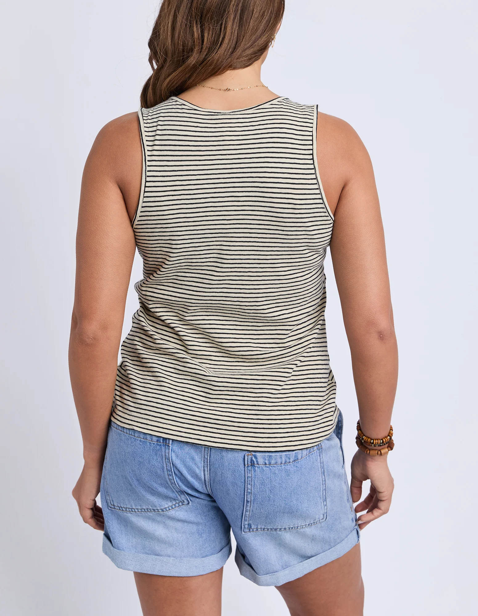 Evie Tank Stripe Black & Natural - Image 4